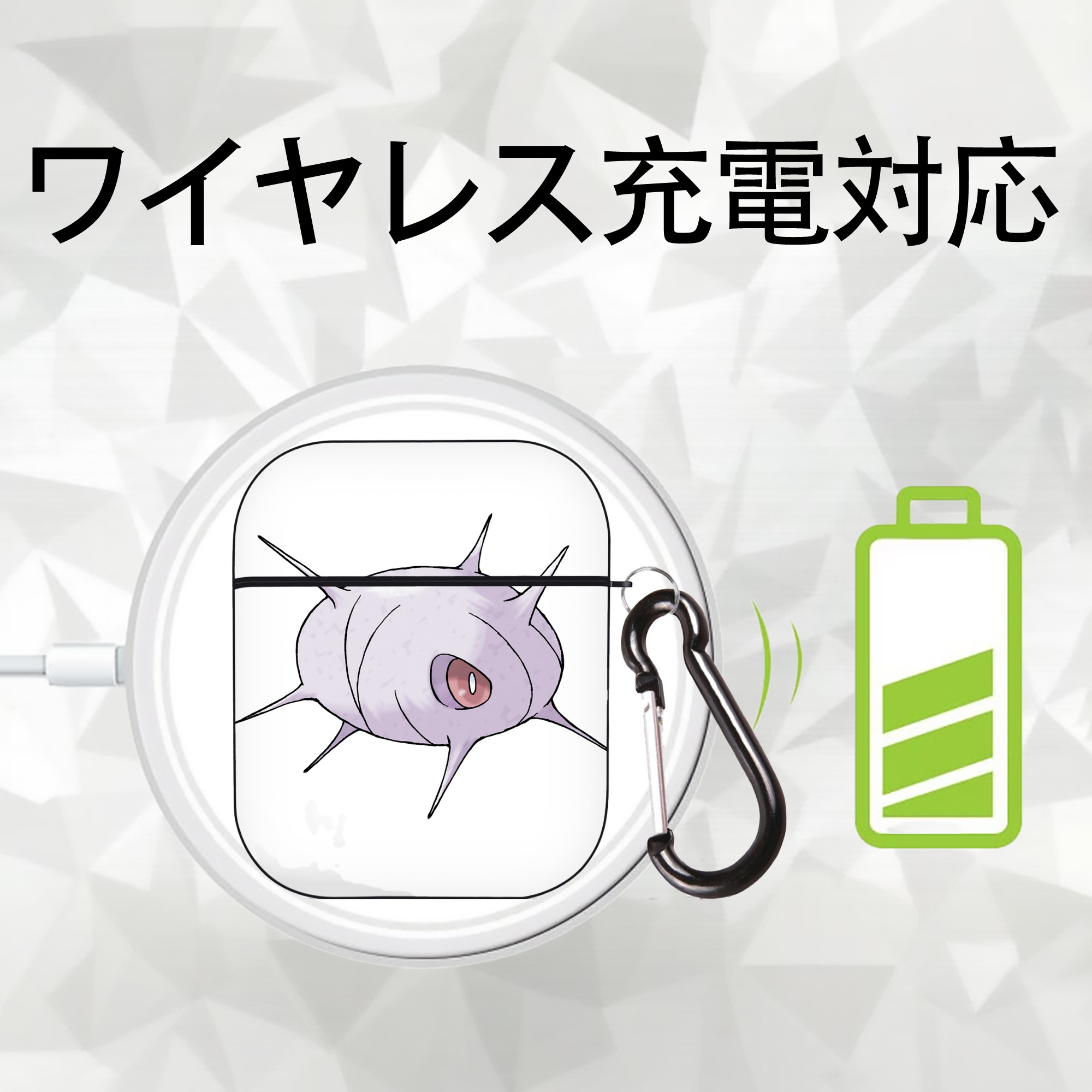 ポケットモンスター Pokémon AirPods 第2世代保護ケース ハードシェル ブラック 耐衝撃・防指紋・カラビナ付き