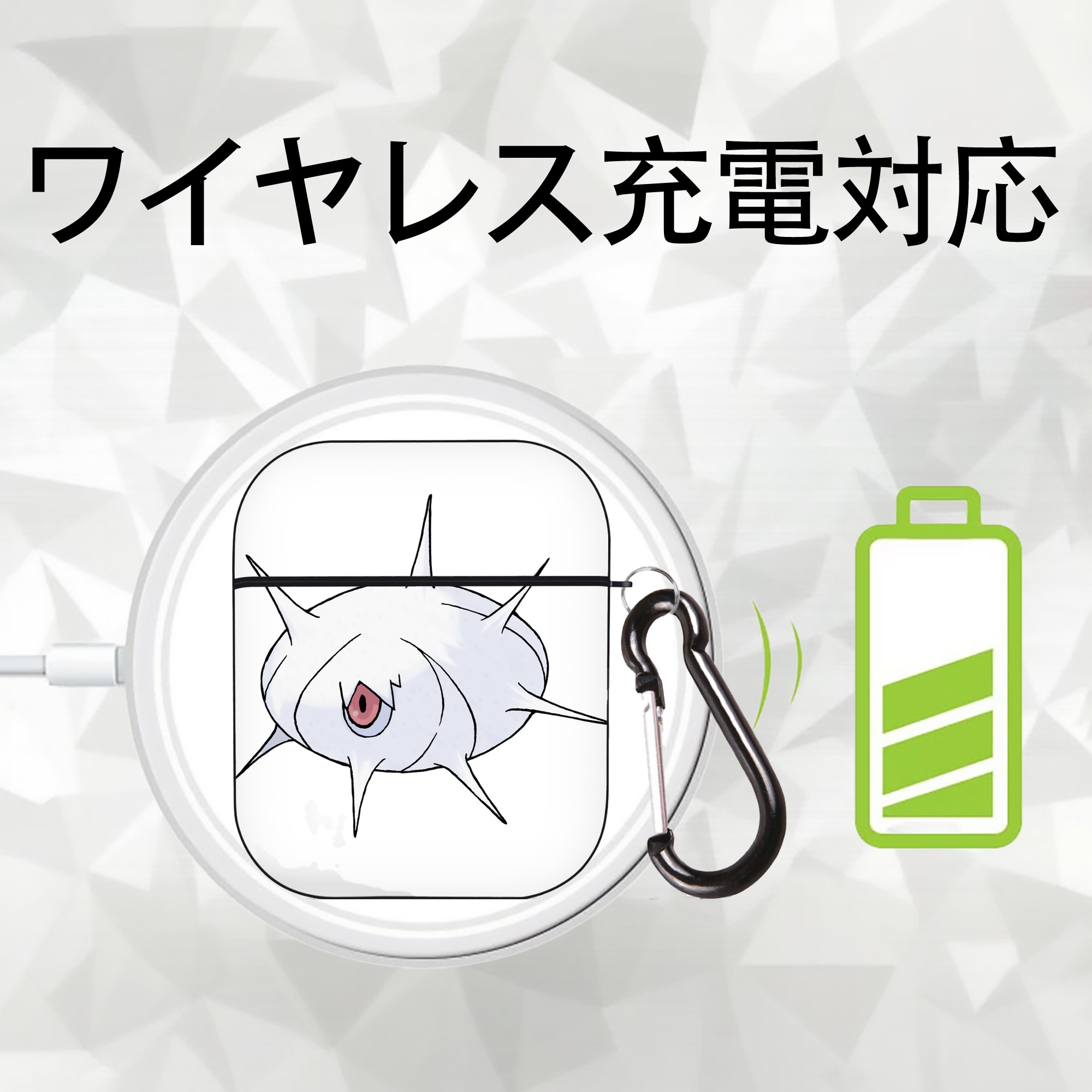 ポケットモンスター Pokémon AirPods 第2世代保護ケース ハードシェル ブラック 耐衝撃・防指紋・カラビナ付き