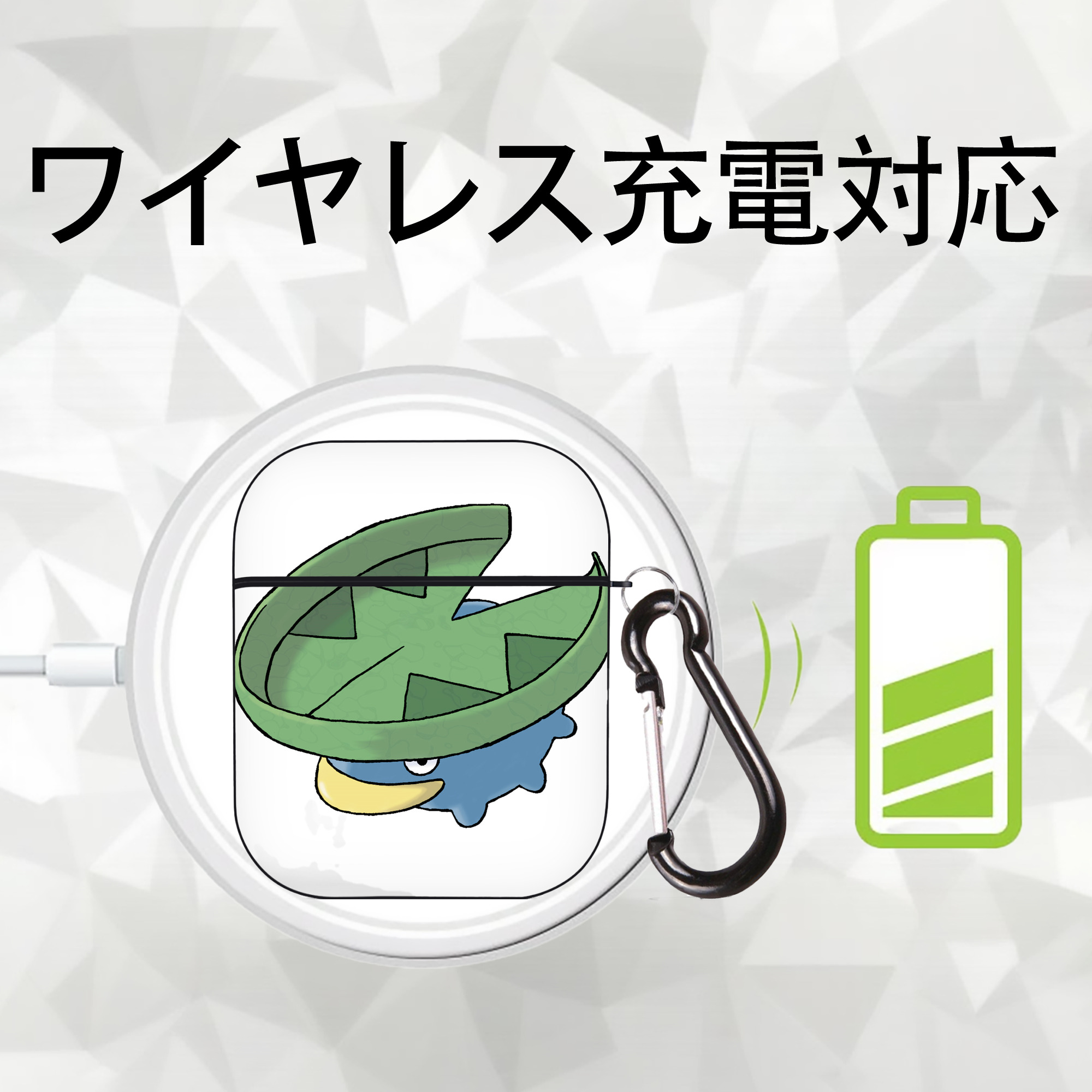 ポケットモンスター Pokémon AirPods 第2世代保護ケース ハードシェル ブラック 耐衝撃・防指紋・カラビナ付き