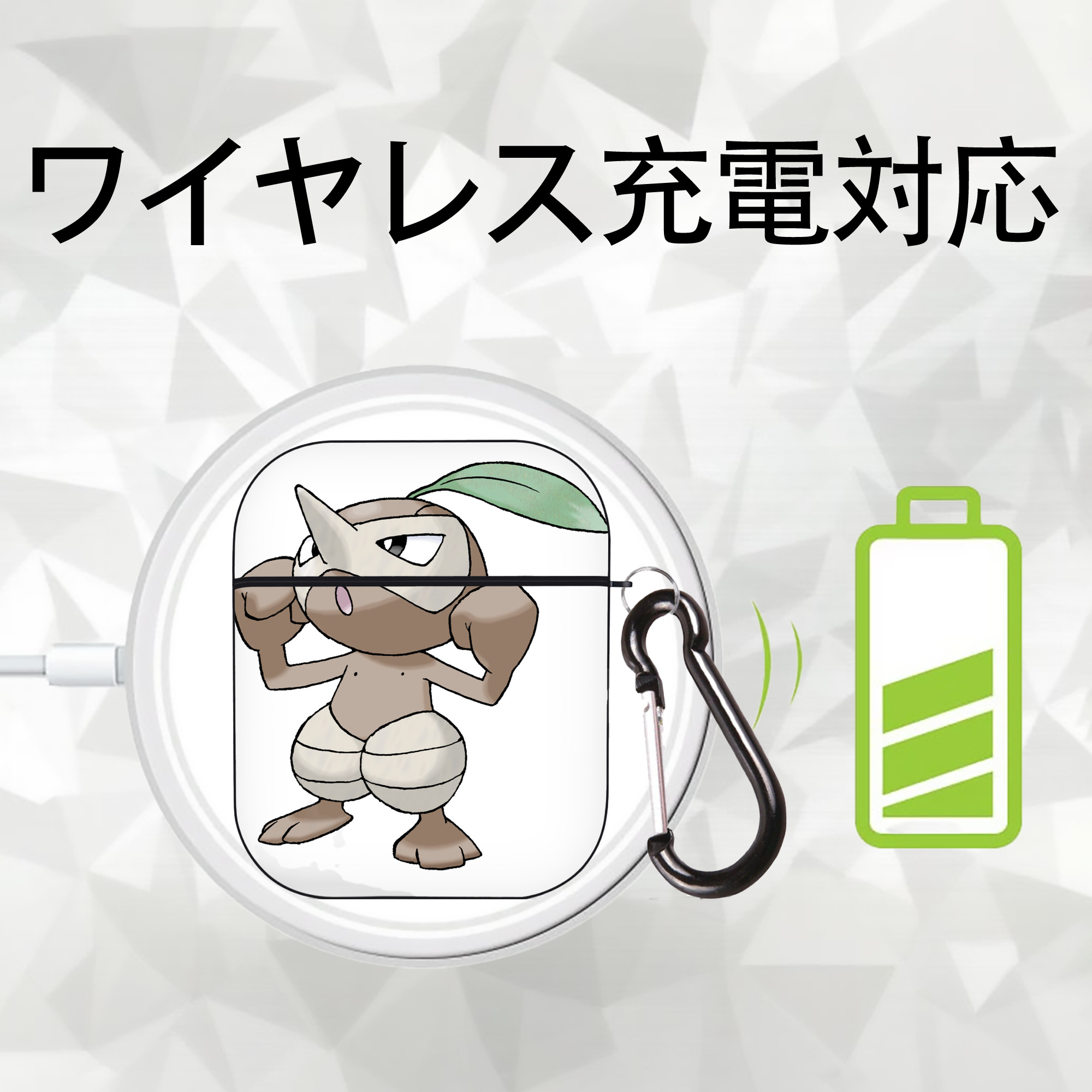 ポケットモンスター Pokémon AirPods 第2世代保護ケース ハードシェル ブラック 耐衝撃・防指紋・カラビナ付き
