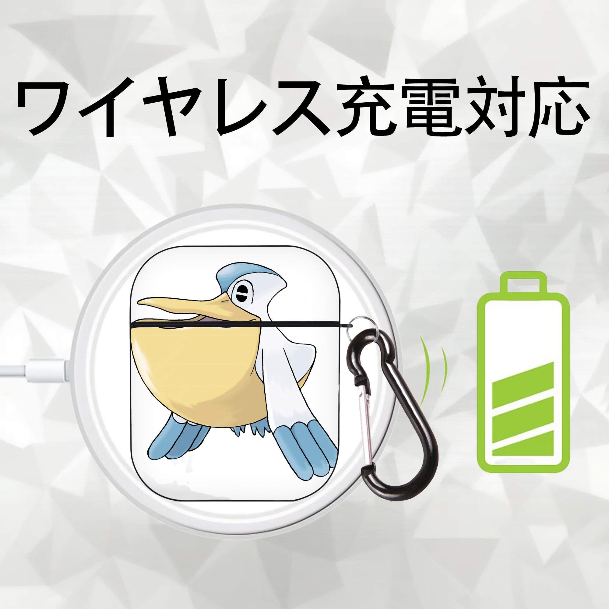 ポケットモンスター Pokémon AirPods 第2世代保護ケース ハードシェル ブラック 耐衝撃・防指紋・カラビナ付き