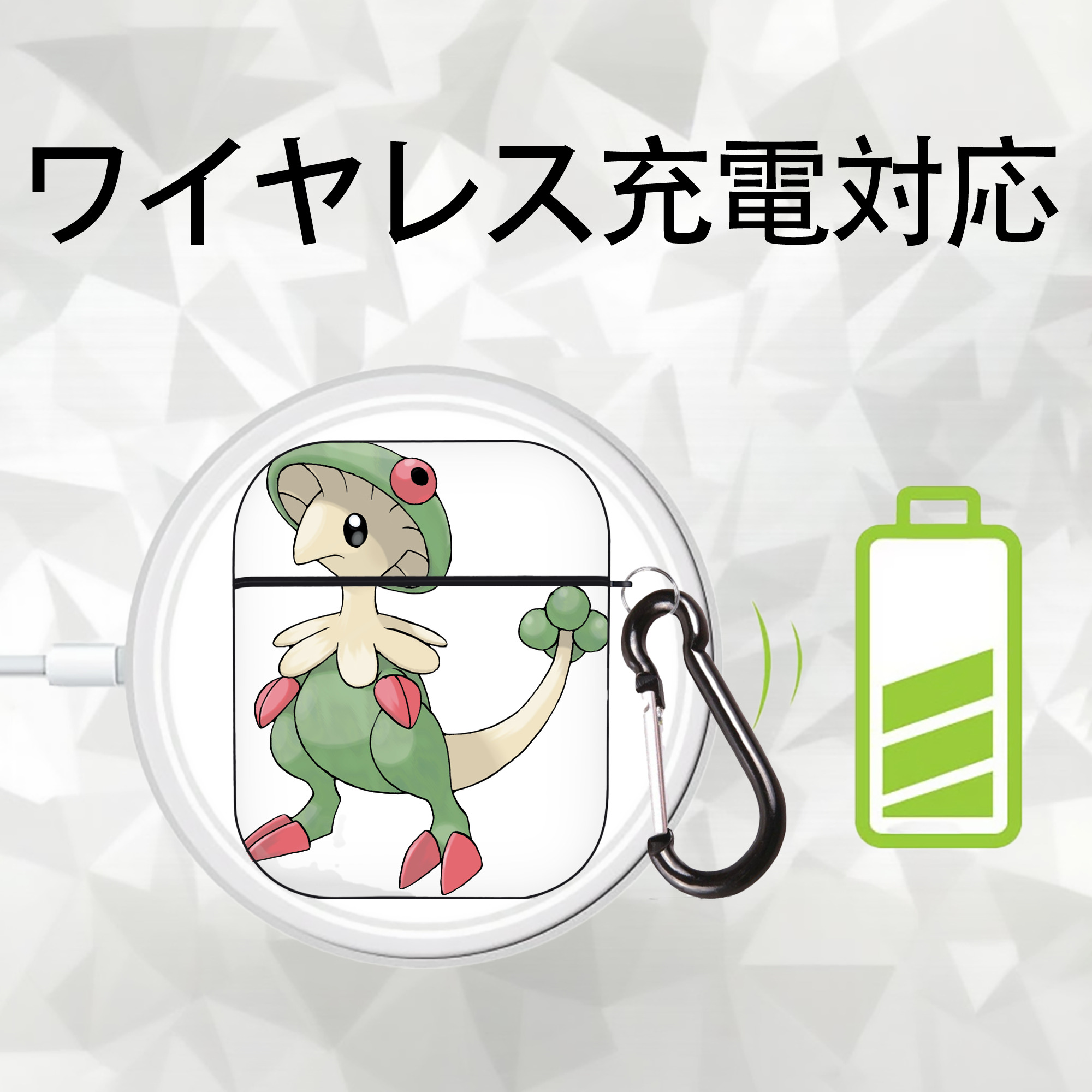 ポケットモンスター Pokémon AirPods 第2世代保護ケース ハードシェル ブラック 耐衝撃・防指紋・カラビナ付き