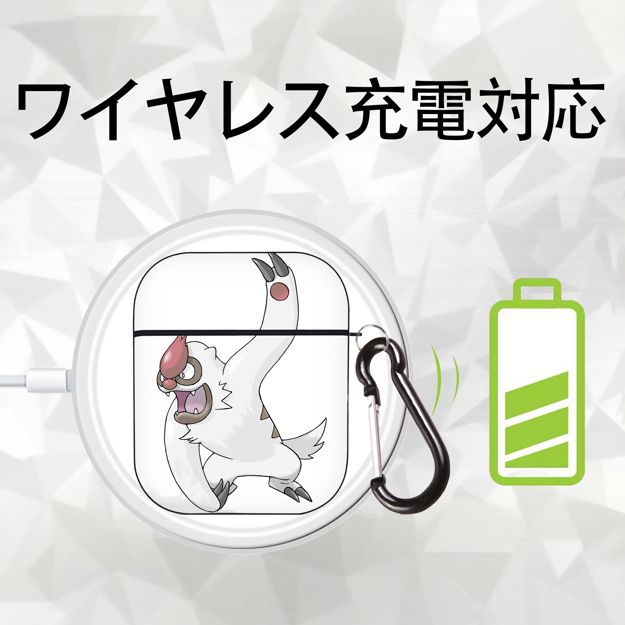 ポケットモンスター Pokémon AirPods 第2世代保護ケース ハードシェル ブラック 耐衝撃・防指紋・カラビナ付き