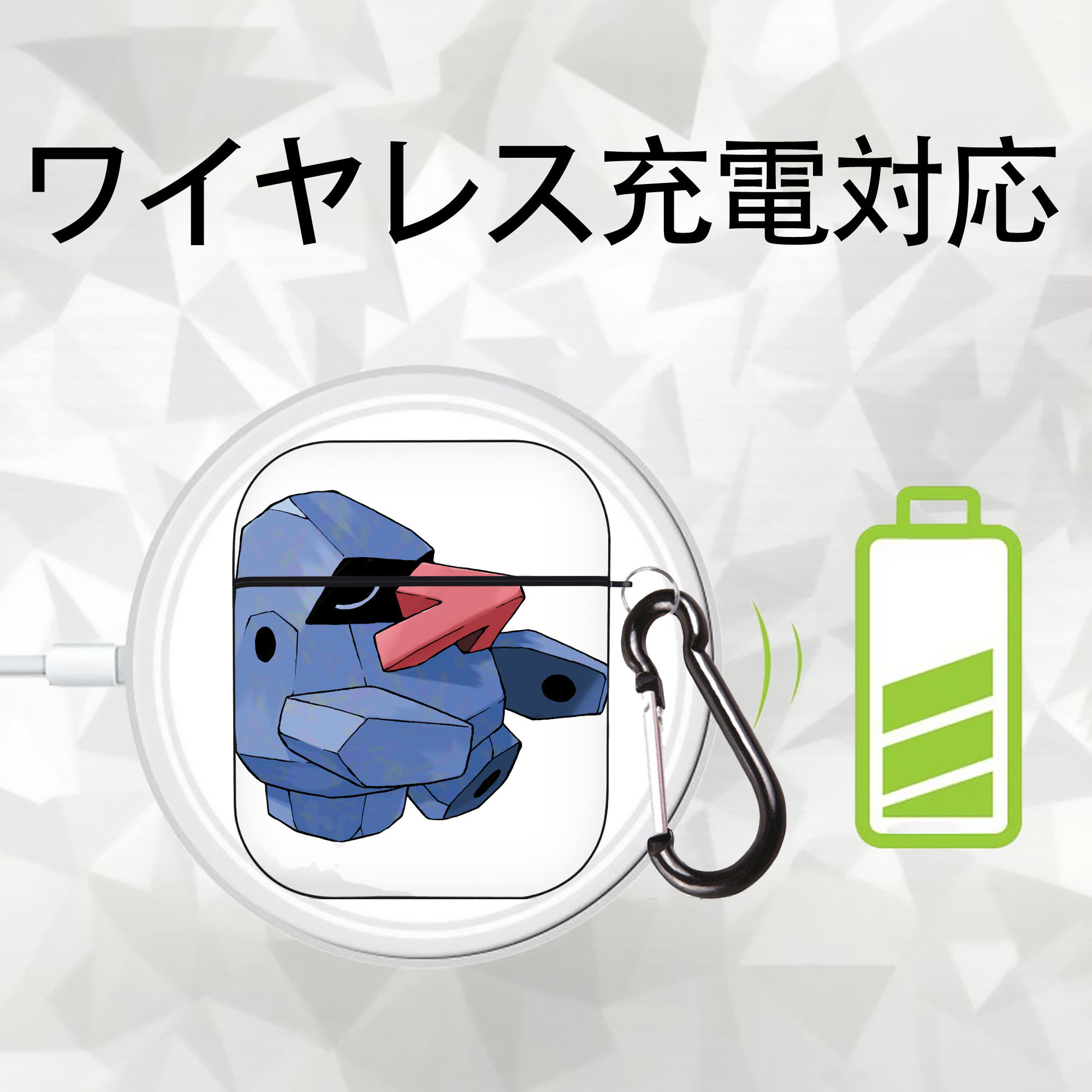 ポケットモンスター Pokémon AirPods 第2世代保護ケース ハードシェル ブラック 耐衝撃・防指紋・カラビナ付き