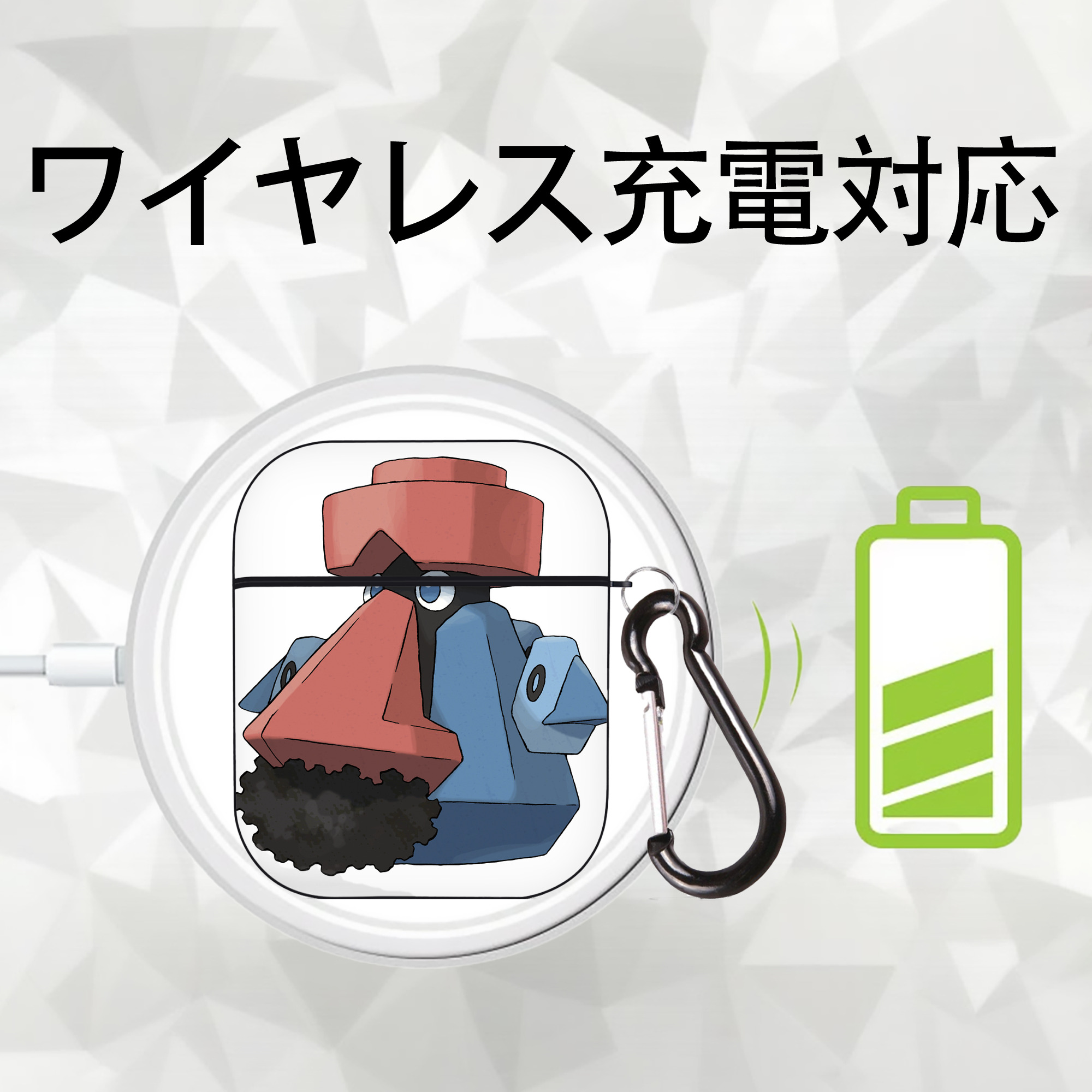 ポケットモンスター Pokémon AirPods 第2世代保護ケース ハードシェル ブラック 耐衝撃・防指紋・カラビナ付き