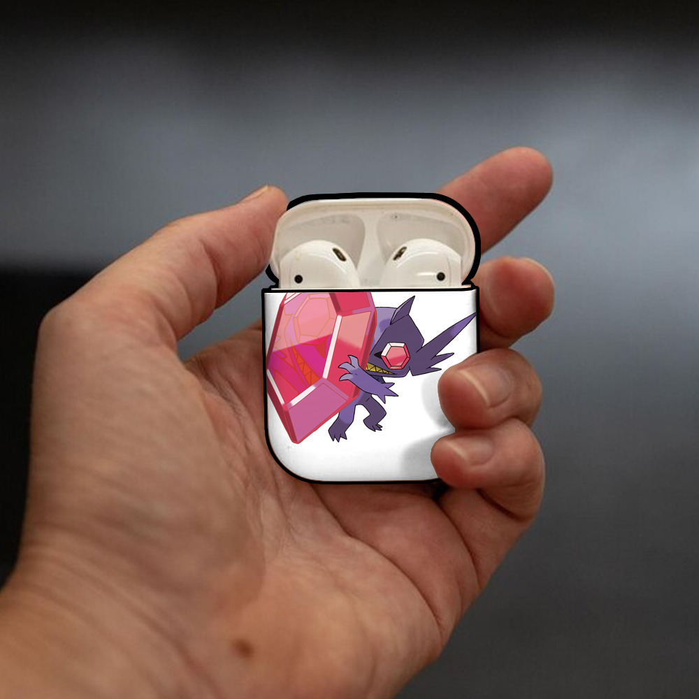 ポケットモンスター Pokémon AirPods 第2世代保護ケース ハードシェル ブラック 耐衝撃・防指紋・カラビナ付き