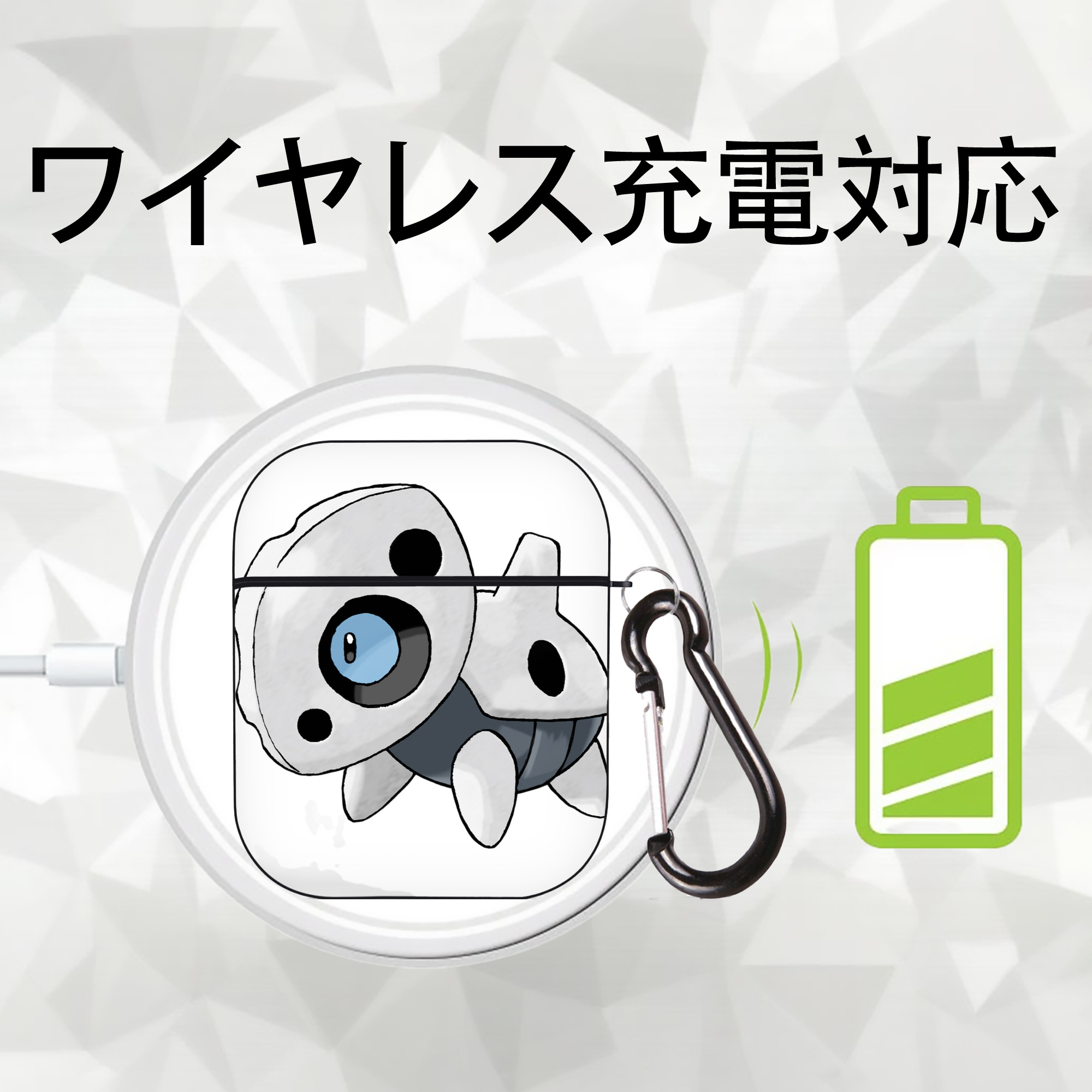 ポケットモンスター Pokémon AirPods 第2世代保護ケース ハードシェル ブラック 耐衝撃・防指紋・カラビナ付き