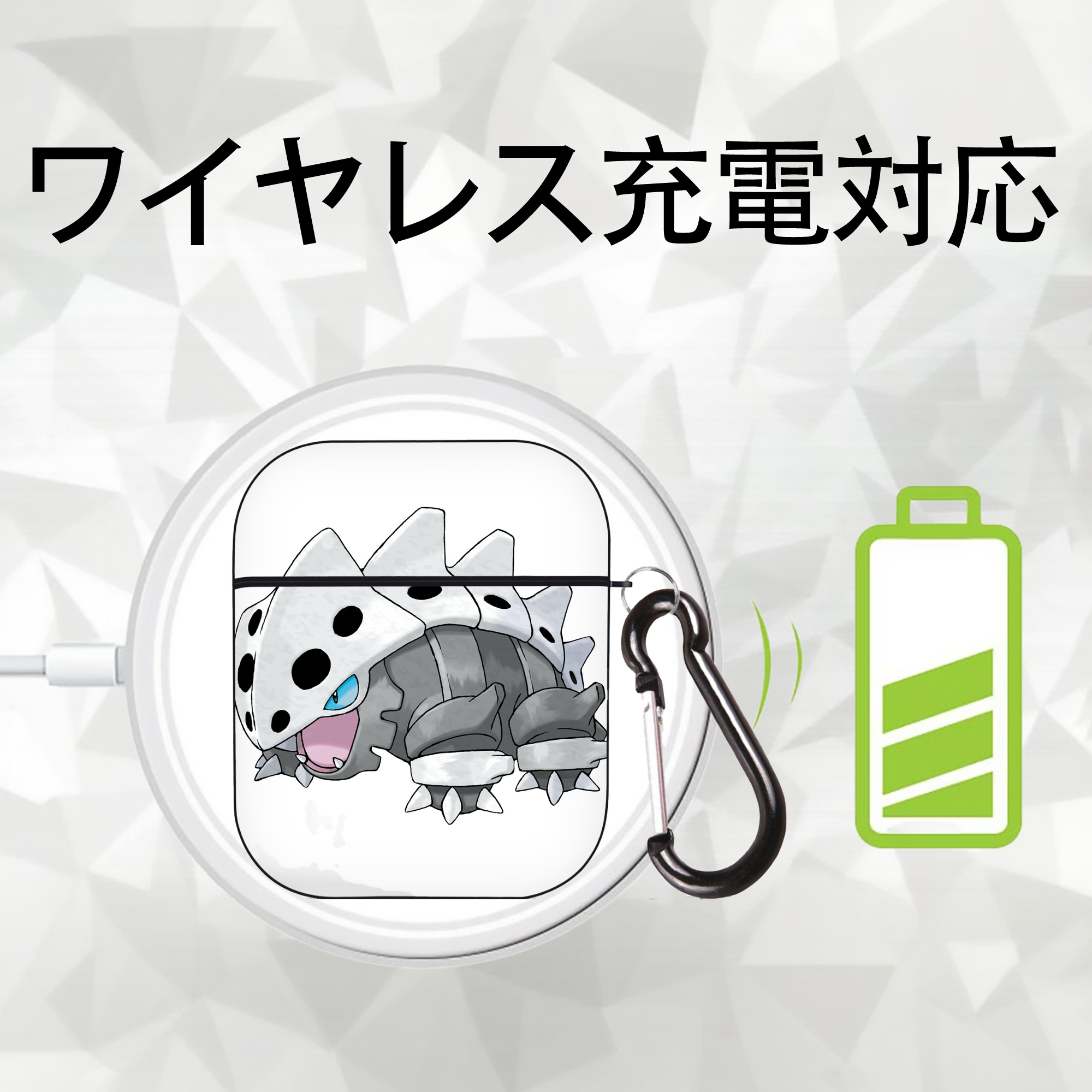 ポケットモンスター Pokémon AirPods 第2世代保護ケース ハードシェル ブラック 耐衝撃・防指紋・カラビナ付き