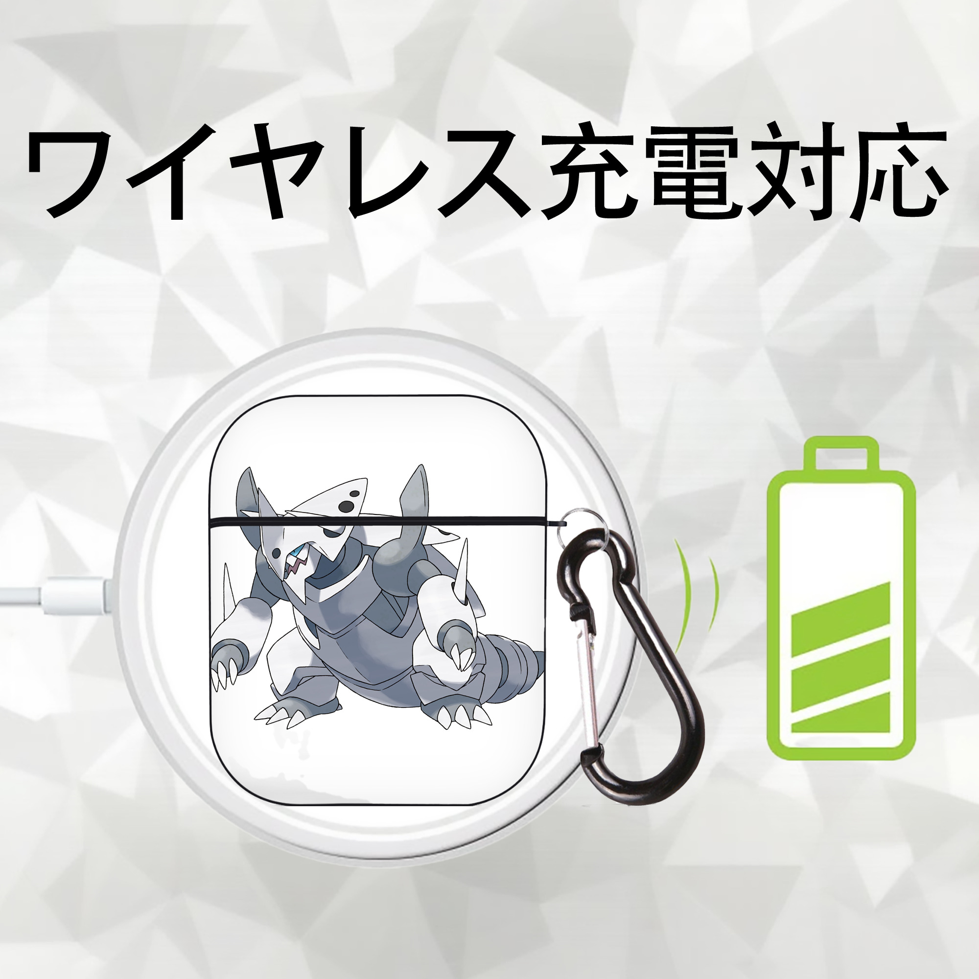ポケットモンスター Pokémon AirPods 第2世代保護ケース ハードシェル ブラック 耐衝撃・防指紋・カラビナ付き