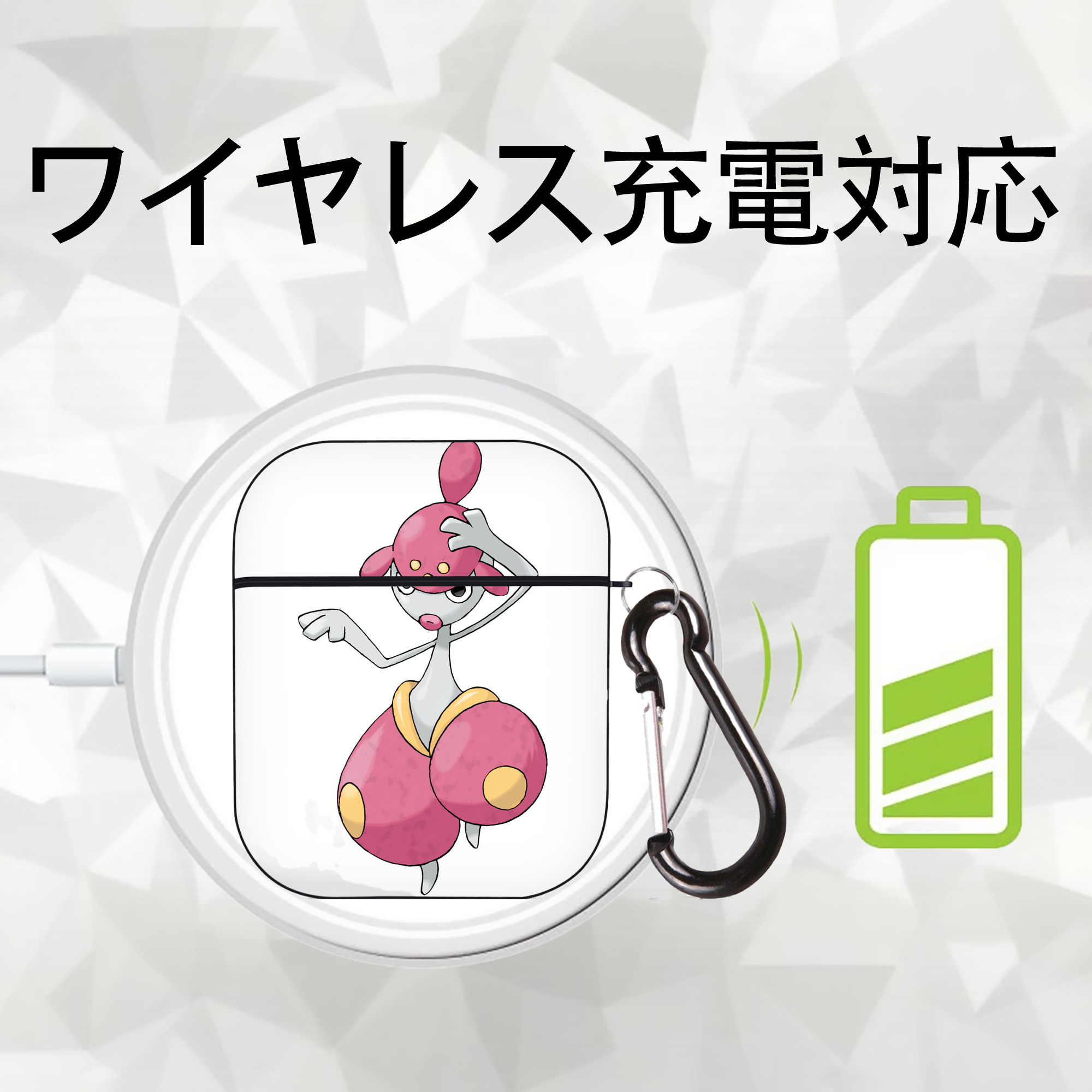 ポケットモンスター Pokémon AirPods 第2世代保護ケース ハードシェル ブラック 耐衝撃・防指紋・カラビナ付き