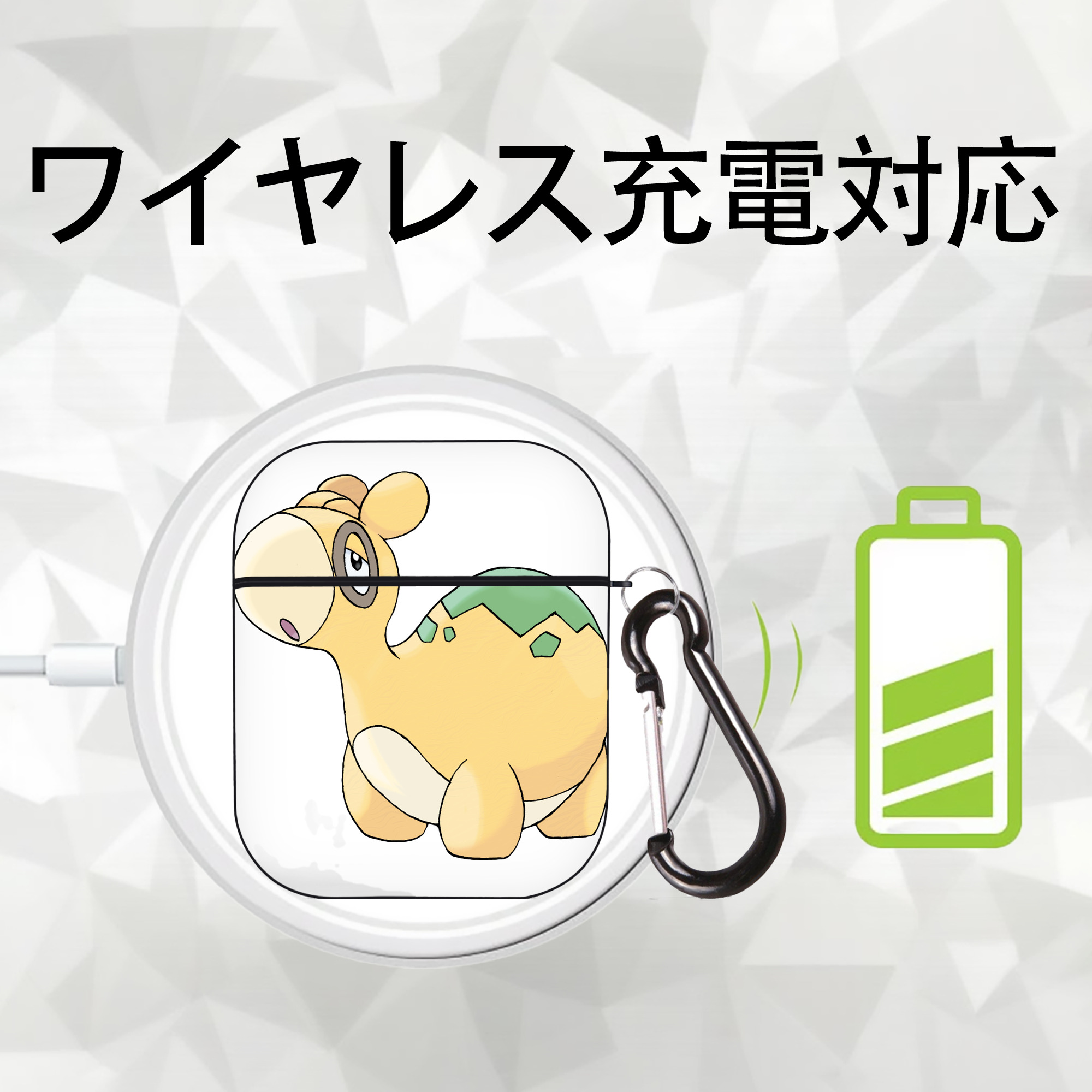 ポケットモンスター Pokémon AirPods 第2世代保護ケース ハードシェル ブラック 耐衝撃・防指紋・カラビナ付き