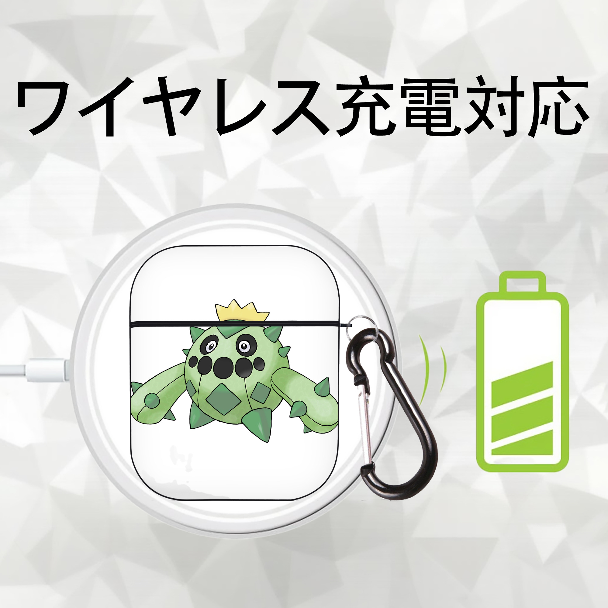 ポケットモンスター Pokémon AirPods 第2世代保護ケース ハードシェル ブラック 耐衝撃・防指紋・カラビナ付き