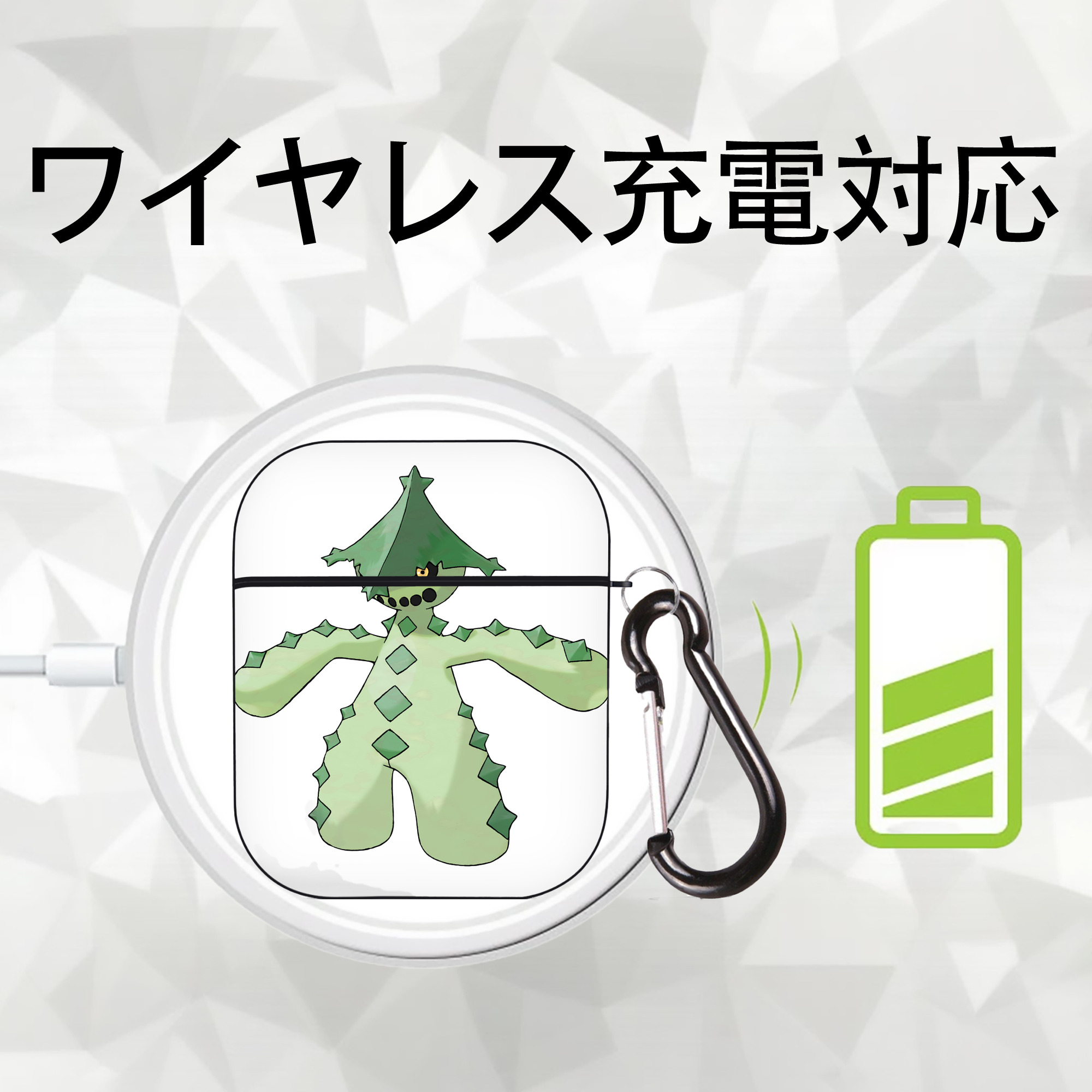 ポケットモンスター Pokémon AirPods 第2世代保護ケース ハードシェル ブラック 耐衝撃・防指紋・カラビナ付き