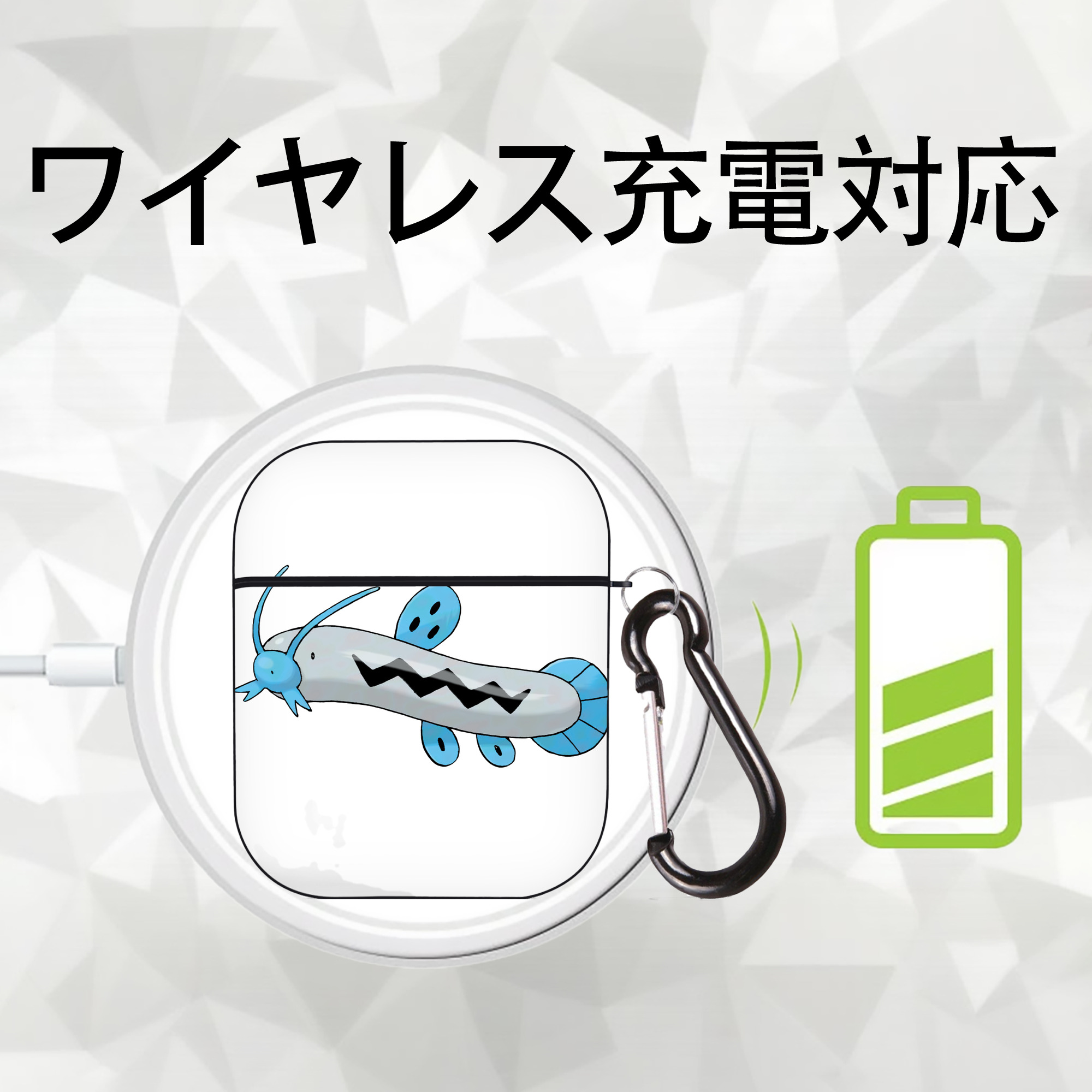 ポケットモンスター Pokémon AirPods 第2世代保護ケース ハードシェル ブラック 耐衝撃・防指紋・カラビナ付き