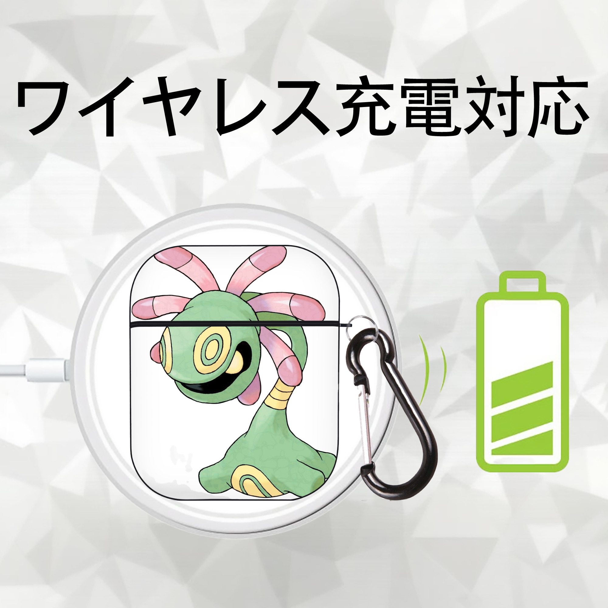 ポケットモンスター Pokémon AirPods 第2世代保護ケース ハードシェル ブラック 耐衝撃・防指紋・カラビナ付き
