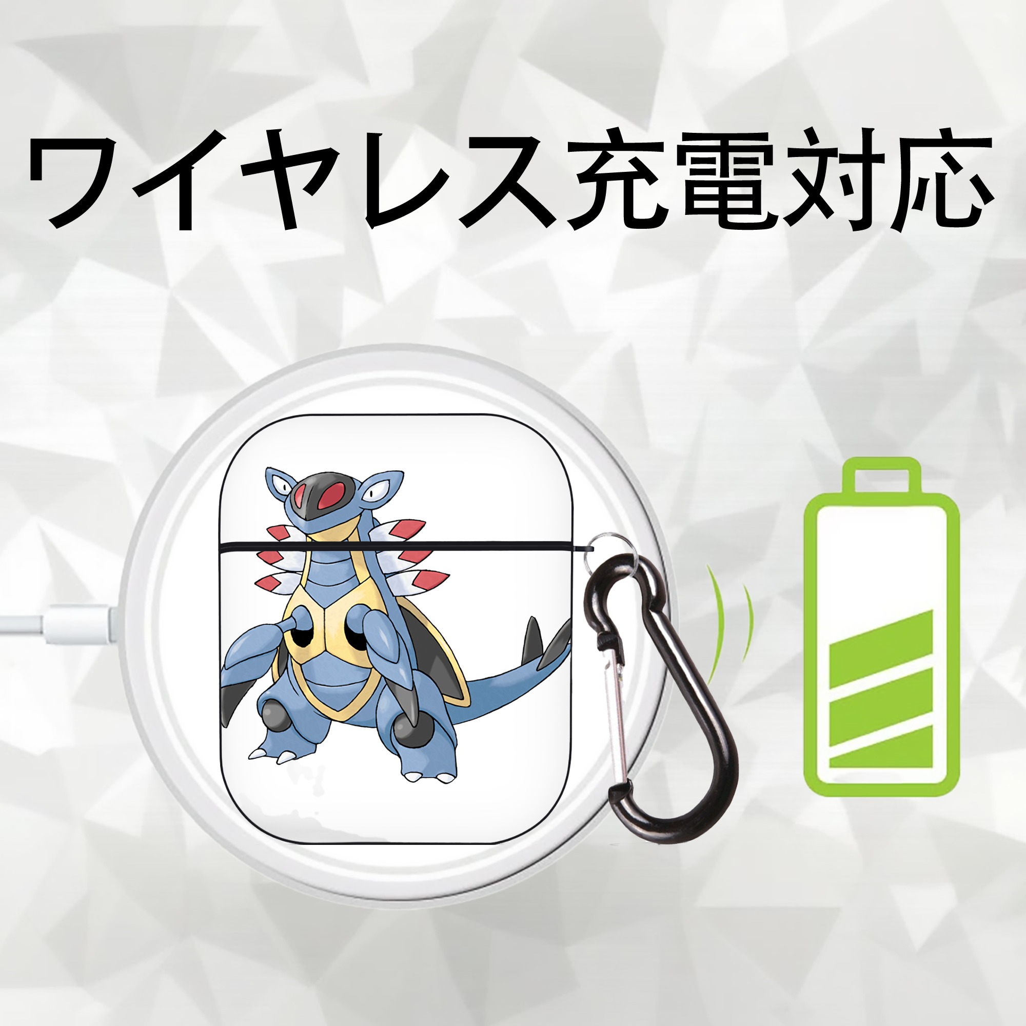 ポケットモンスター Pokémon AirPods 第2世代保護ケース ハードシェル ブラック 耐衝撃・防指紋・カラビナ付き