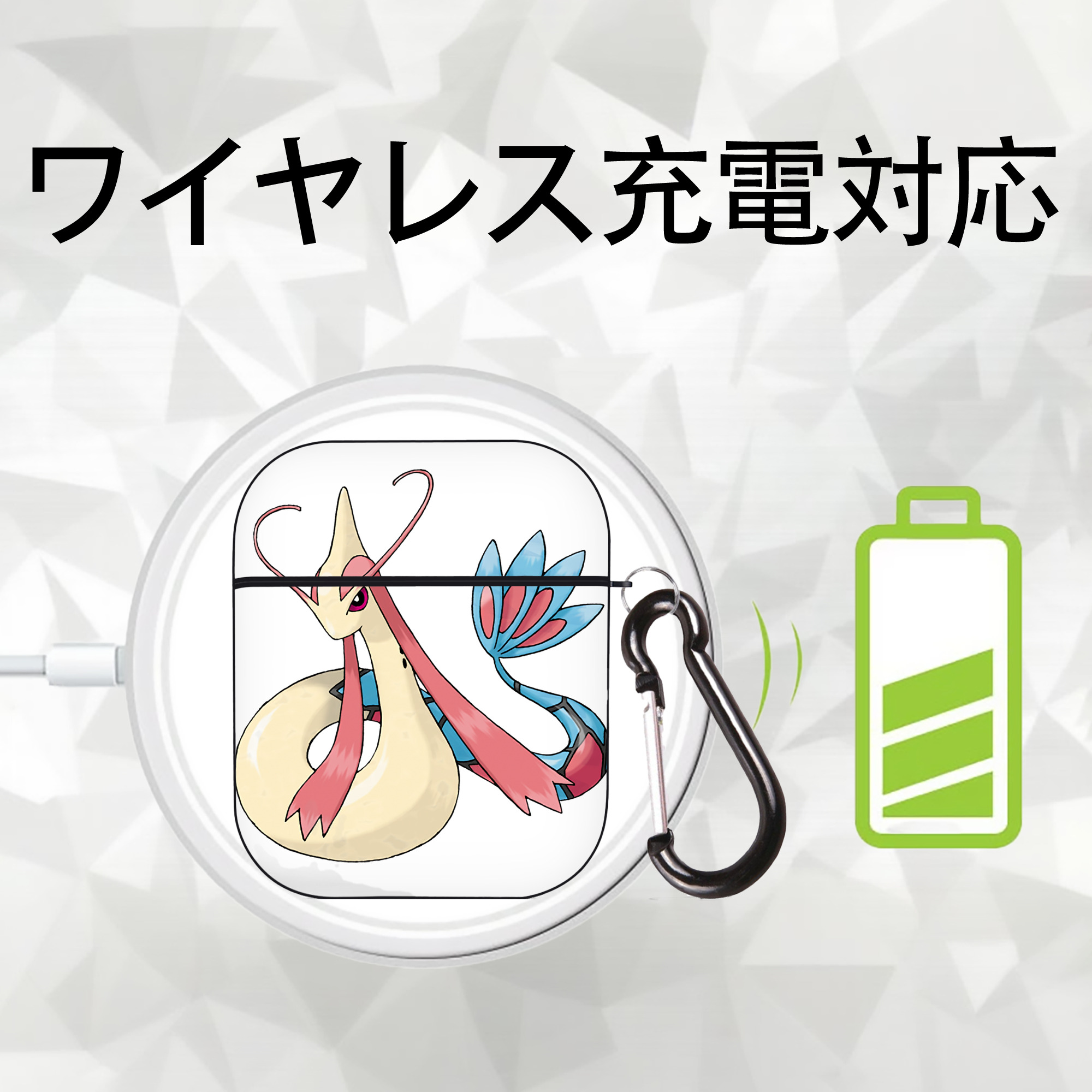 ポケットモンスター Pokémon AirPods 第2世代保護ケース ハードシェル ブラック 耐衝撃・防指紋・カラビナ付き