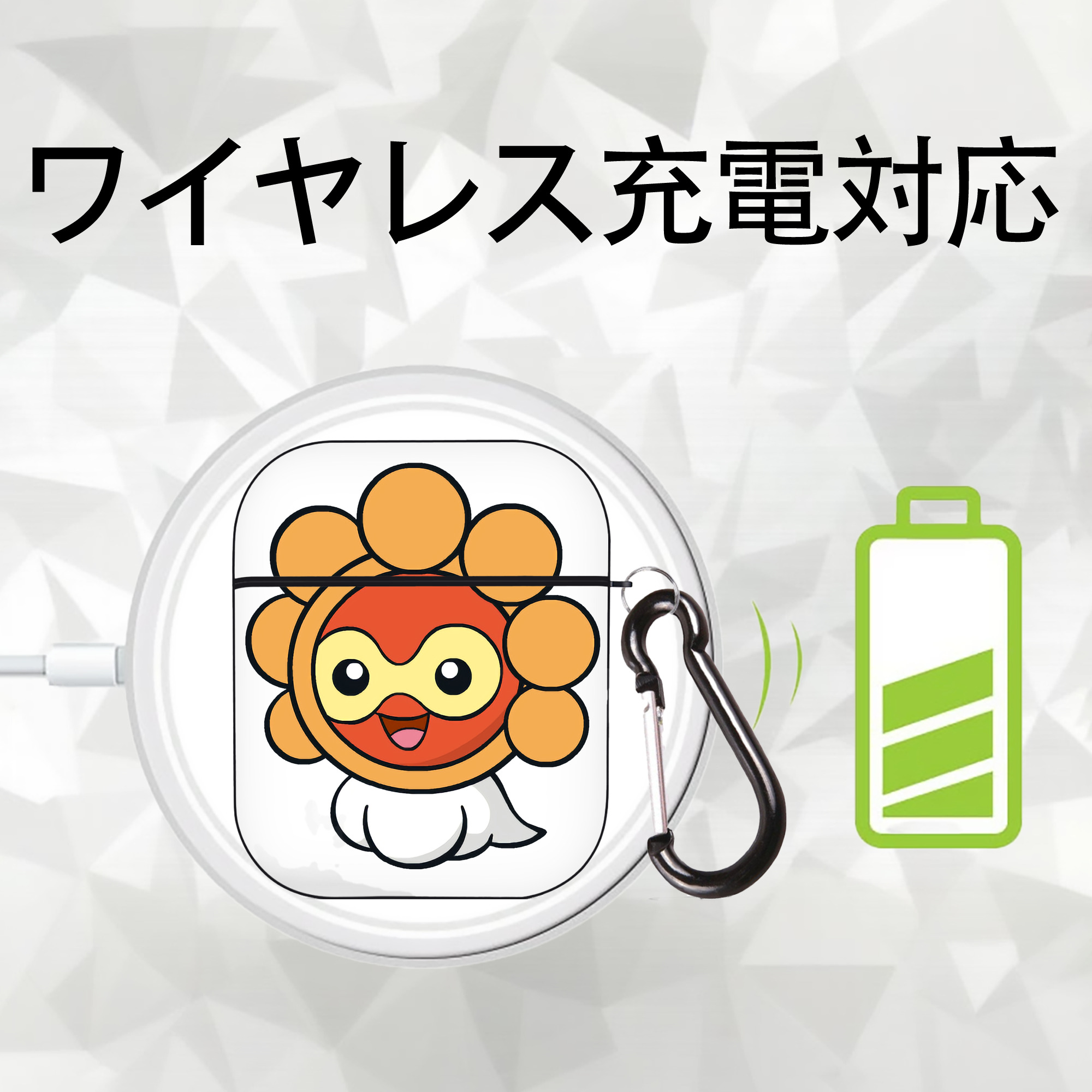 ポケットモンスター Pokémon AirPods 第2世代保護ケース ハードシェル ブラック 耐衝撃・防指紋・カラビナ付き
