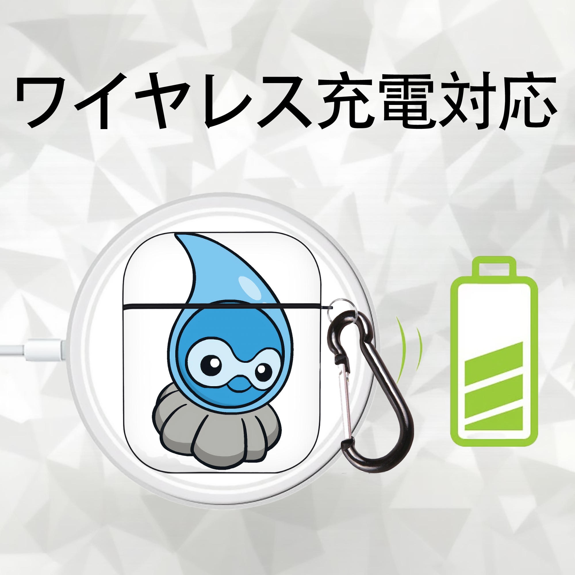 ポケットモンスター Pokémon AirPods 第2世代保護ケース ハードシェル ブラック 耐衝撃・防指紋・カラビナ付き