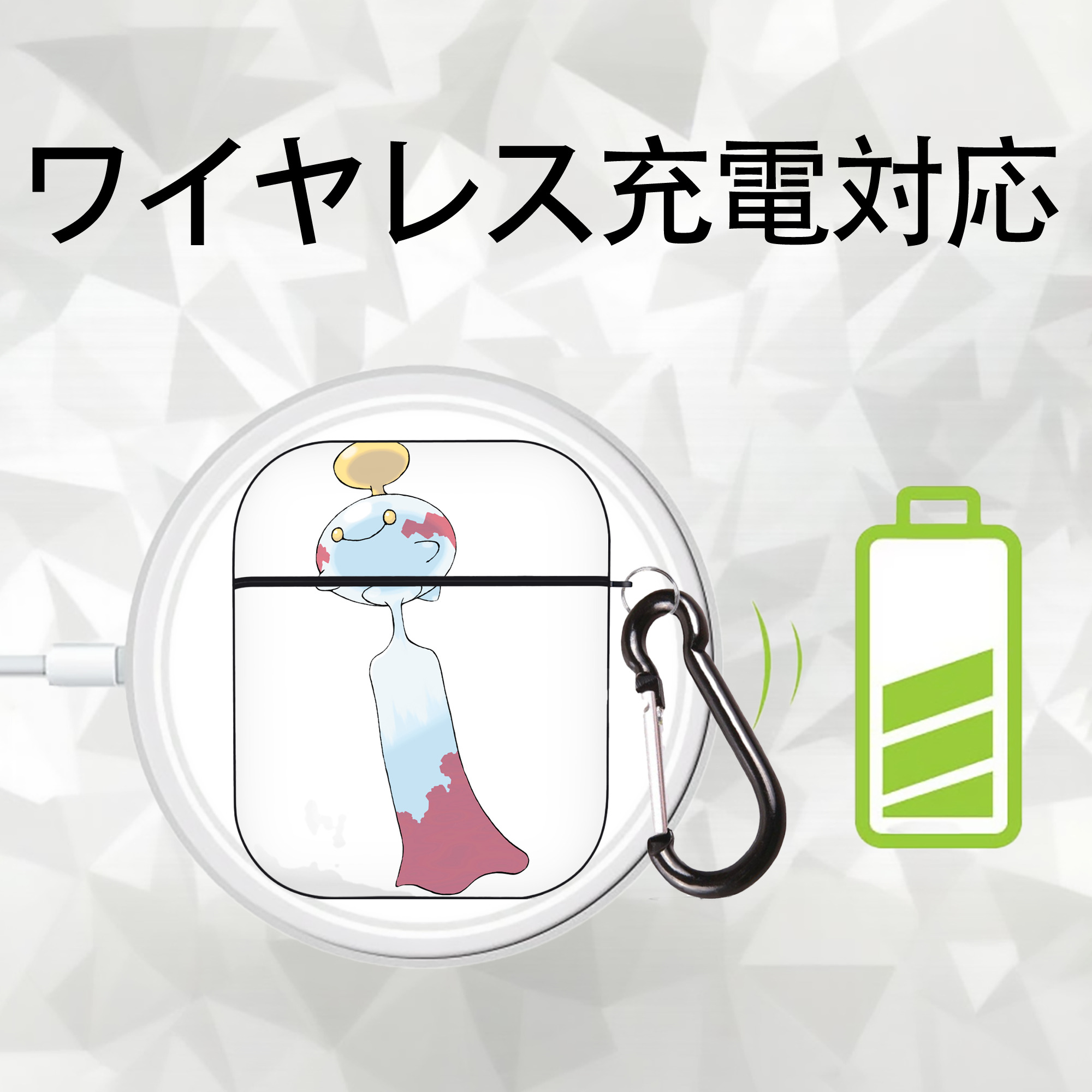 ポケットモンスター Pokémon AirPods 第2世代保護ケース ハードシェル ブラック 耐衝撃・防指紋・カラビナ付き