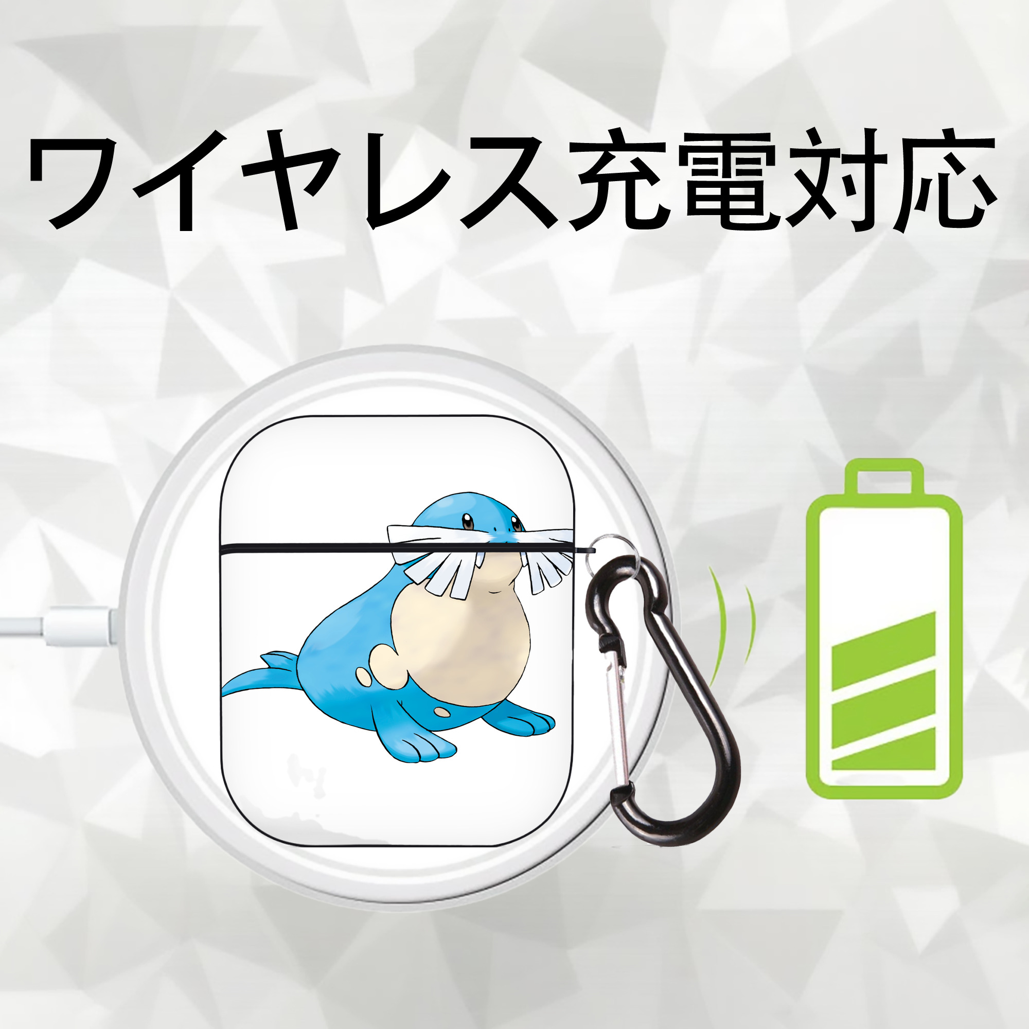ポケットモンスター Pokémon AirPods 第2世代保護ケース ハードシェル ブラック 耐衝撃・防指紋・カラビナ付き