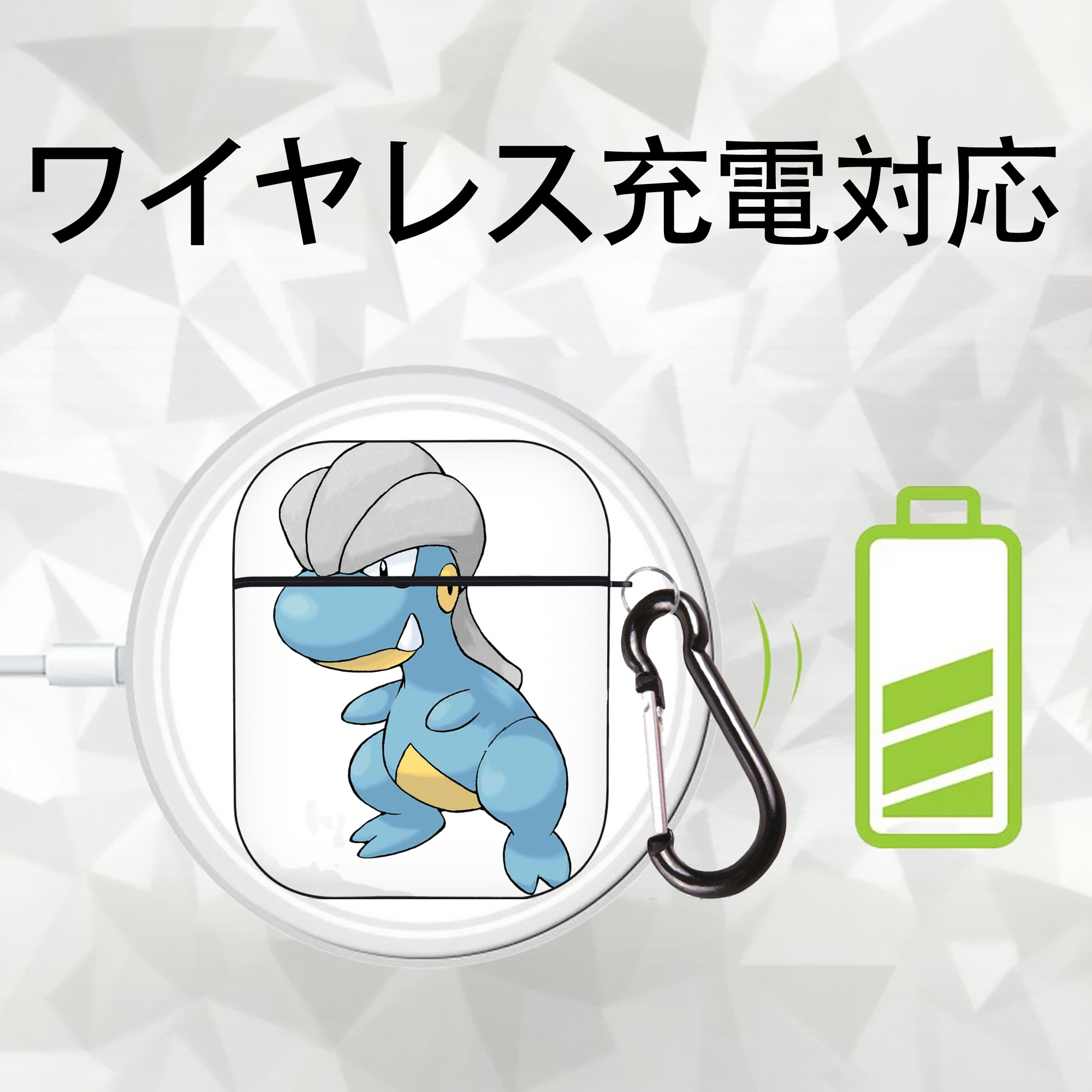 ポケットモンスター Pokémon AirPods 第2世代保護ケース ハードシェル ブラック 耐衝撃・防指紋・カラビナ付き