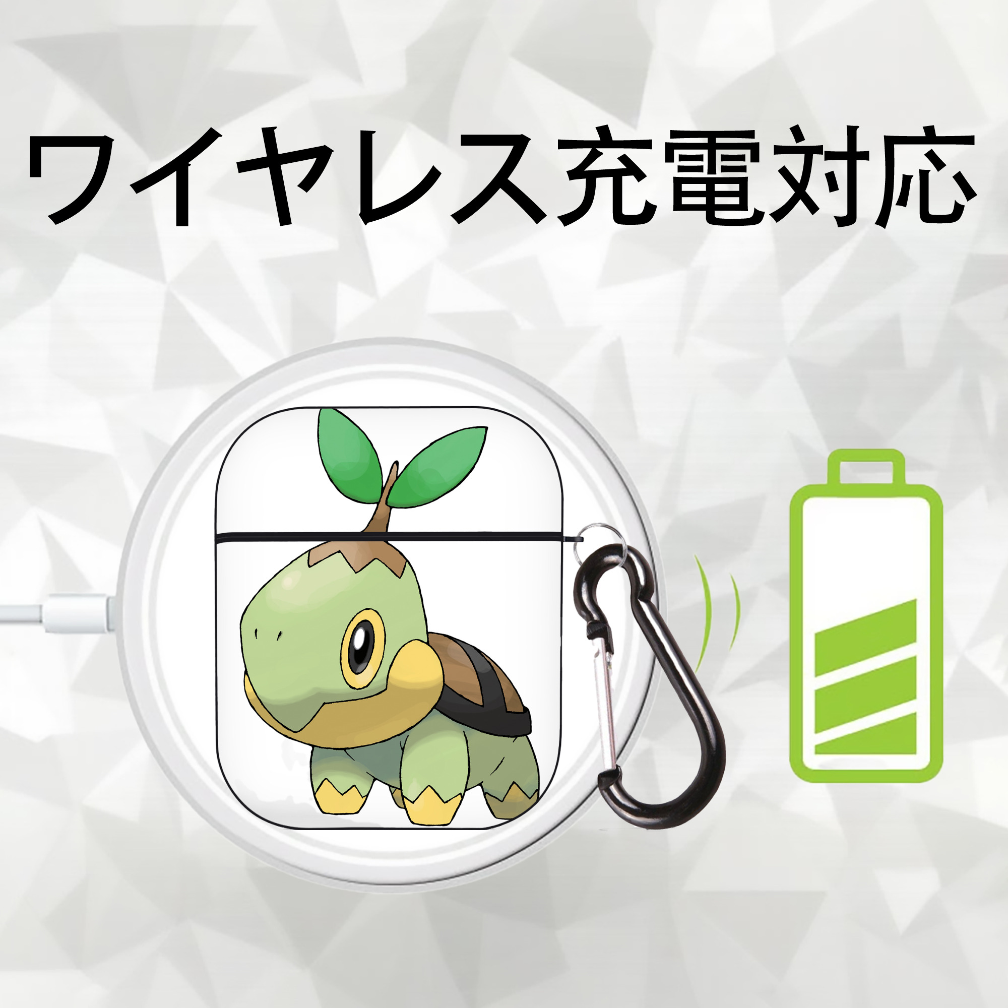 ポケットモンスター Pokémon AirPods 第2世代保護ケース ハードシェル ブラック 耐衝撃・防指紋・カラビナ付き