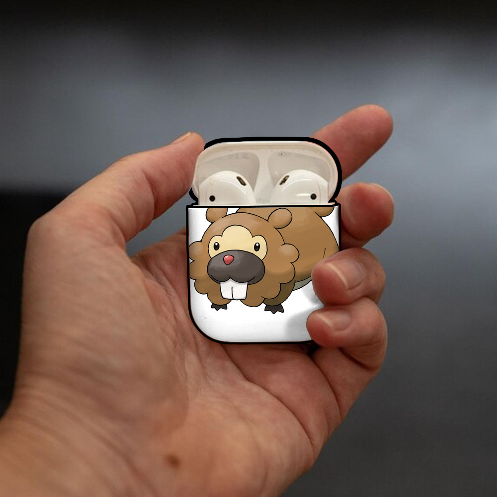 ポケットモンスター Pokémon AirPods 第2世代保護ケース ハードシェル ブラック 耐衝撃・防指紋・カラビナ付き