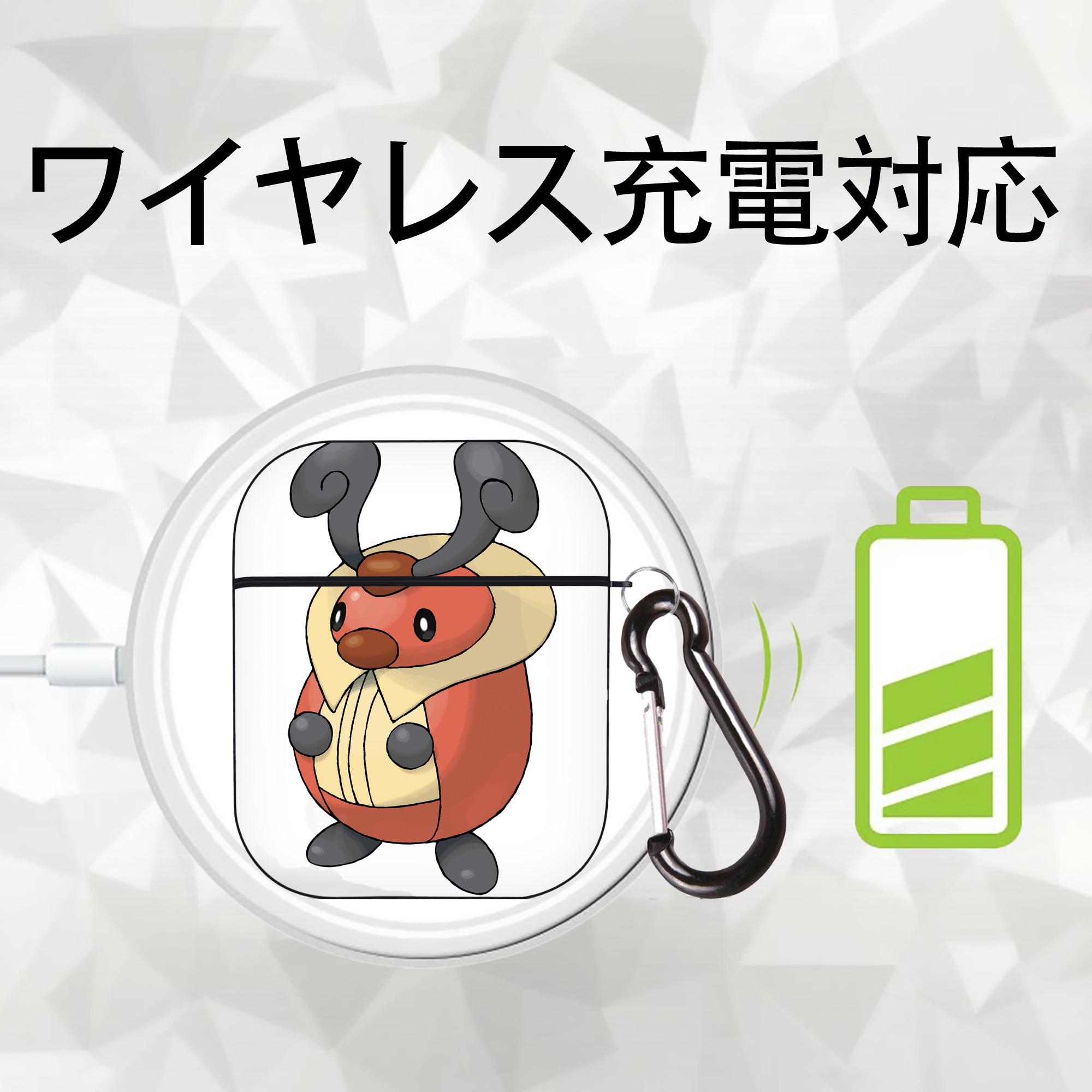 ポケットモンスター Pokémon AirPods 第2世代保護ケース ハードシェル ブラック 耐衝撃・防指紋・カラビナ付き