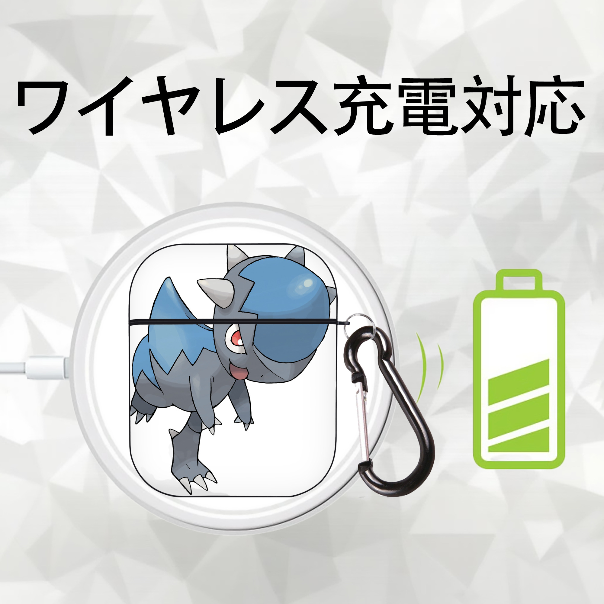 ポケットモンスター Pokémon AirPods 第2世代保護ケース ハードシェル ブラック 耐衝撃・防指紋・カラビナ付き
