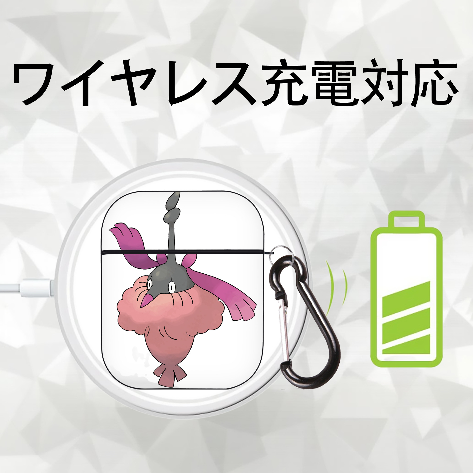 ポケットモンスター Pokémon AirPods 第2世代保護ケース ハードシェル ブラック 耐衝撃・防指紋・カラビナ付き