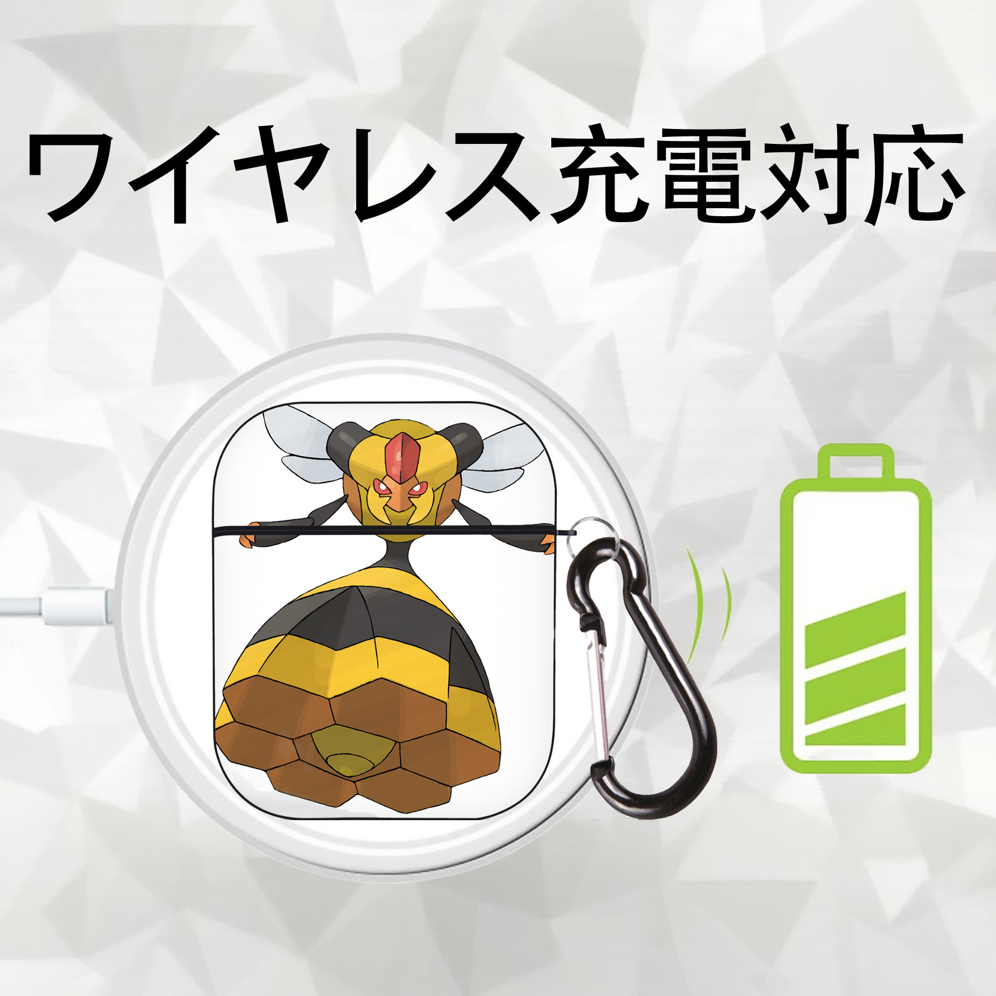 ポケットモンスター Pokémon AirPods 第2世代保護ケース ハードシェル ブラック 耐衝撃・防指紋・カラビナ付き