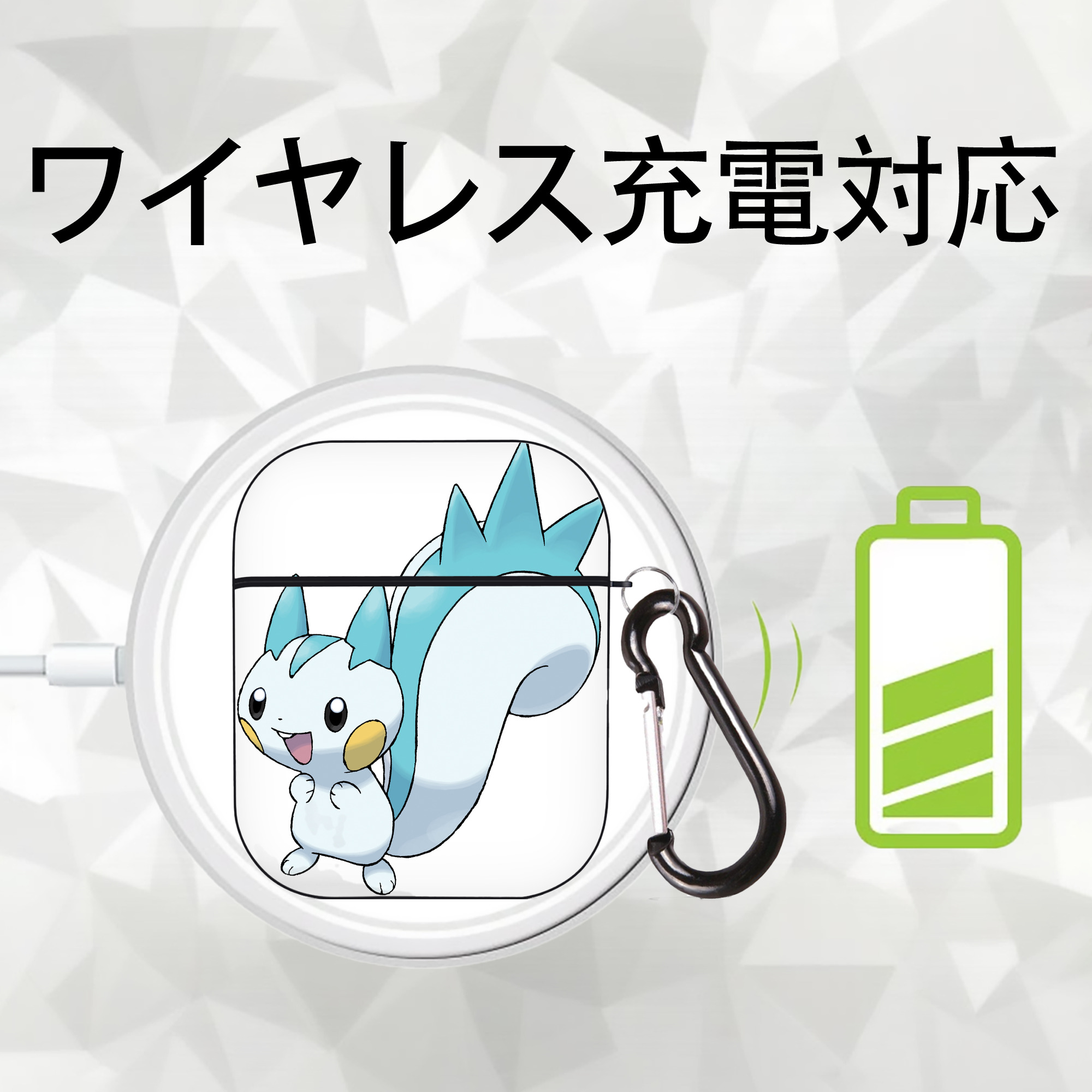 ポケットモンスター Pokémon AirPods 第2世代保護ケース ハードシェル ブラック 耐衝撃・防指紋・カラビナ付き