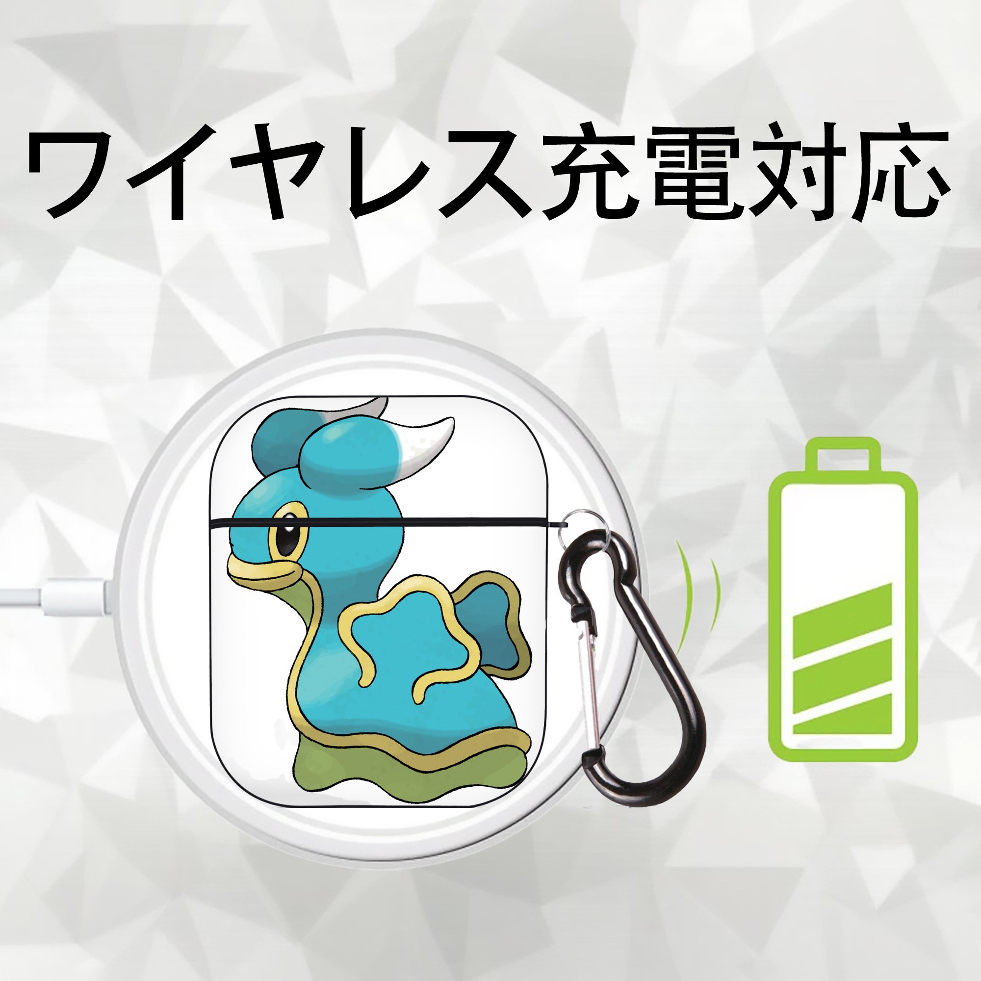 ポケットモンスター Pokémon AirPods 第2世代保護ケース ハードシェル ブラック 耐衝撃・防指紋・カラビナ付き