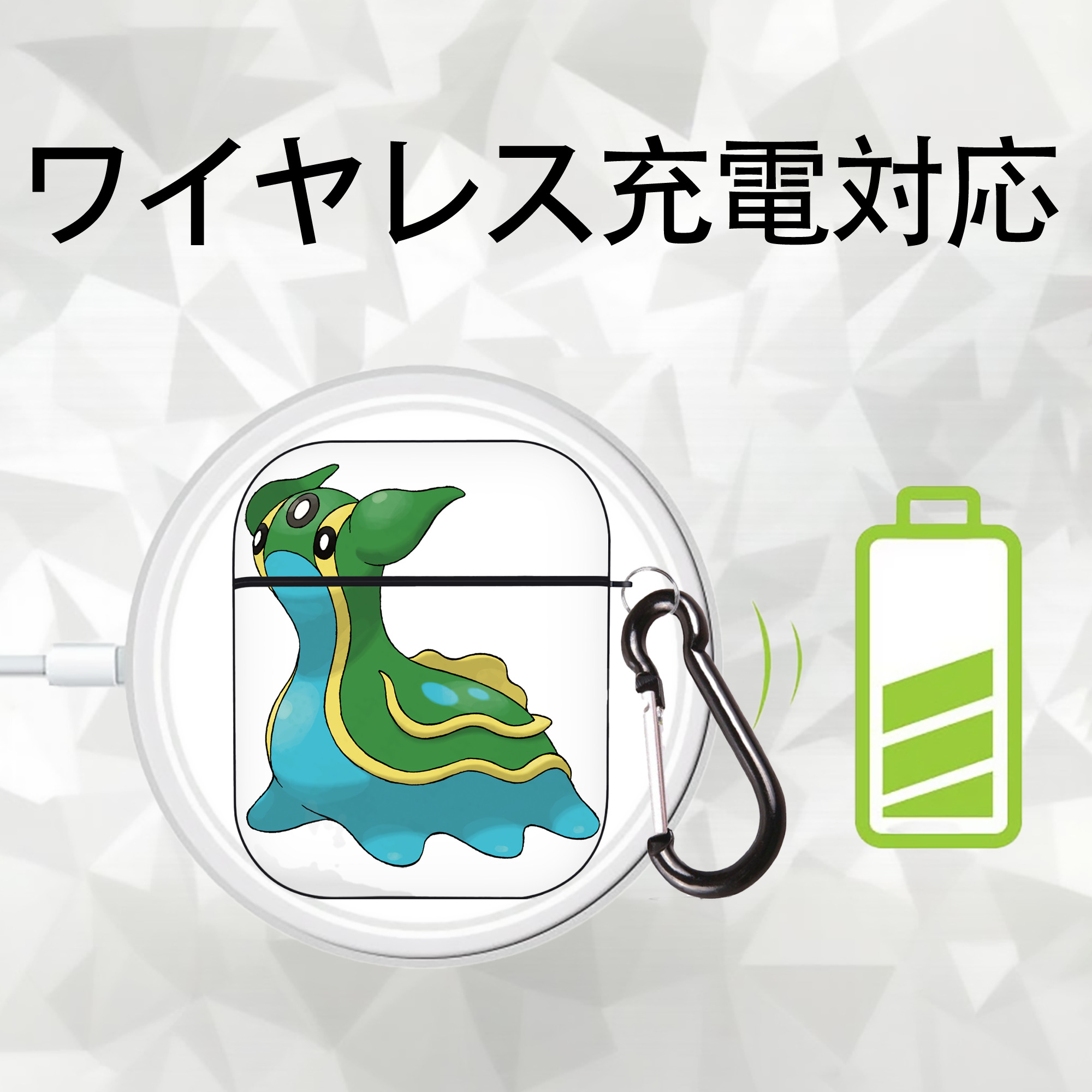 ポケットモンスター Pokémon AirPods 第2世代保護ケース ハードシェル ブラック 耐衝撃・防指紋・カラビナ付き