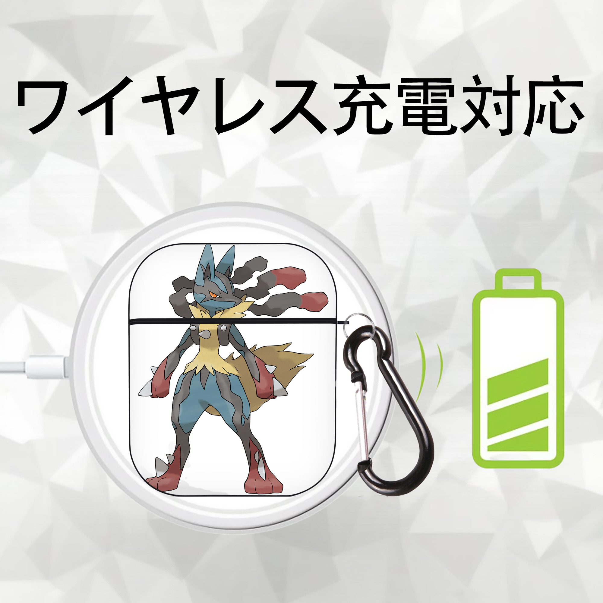 ポケットモンスター Pokémon AirPods 第2世代保護ケース ハードシェル ブラック 耐衝撃・防指紋・カラビナ付き