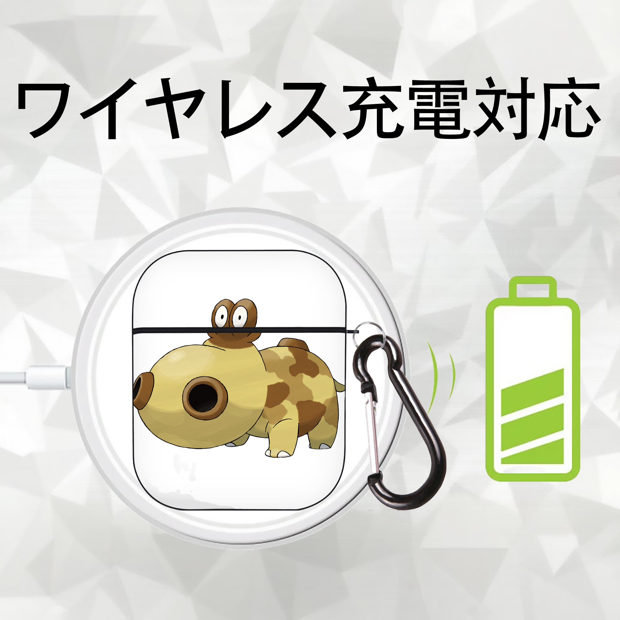 ポケットモンスター Pokémon AirPods 第2世代保護ケース ハードシェル ブラック 耐衝撃・防指紋・カラビナ付き