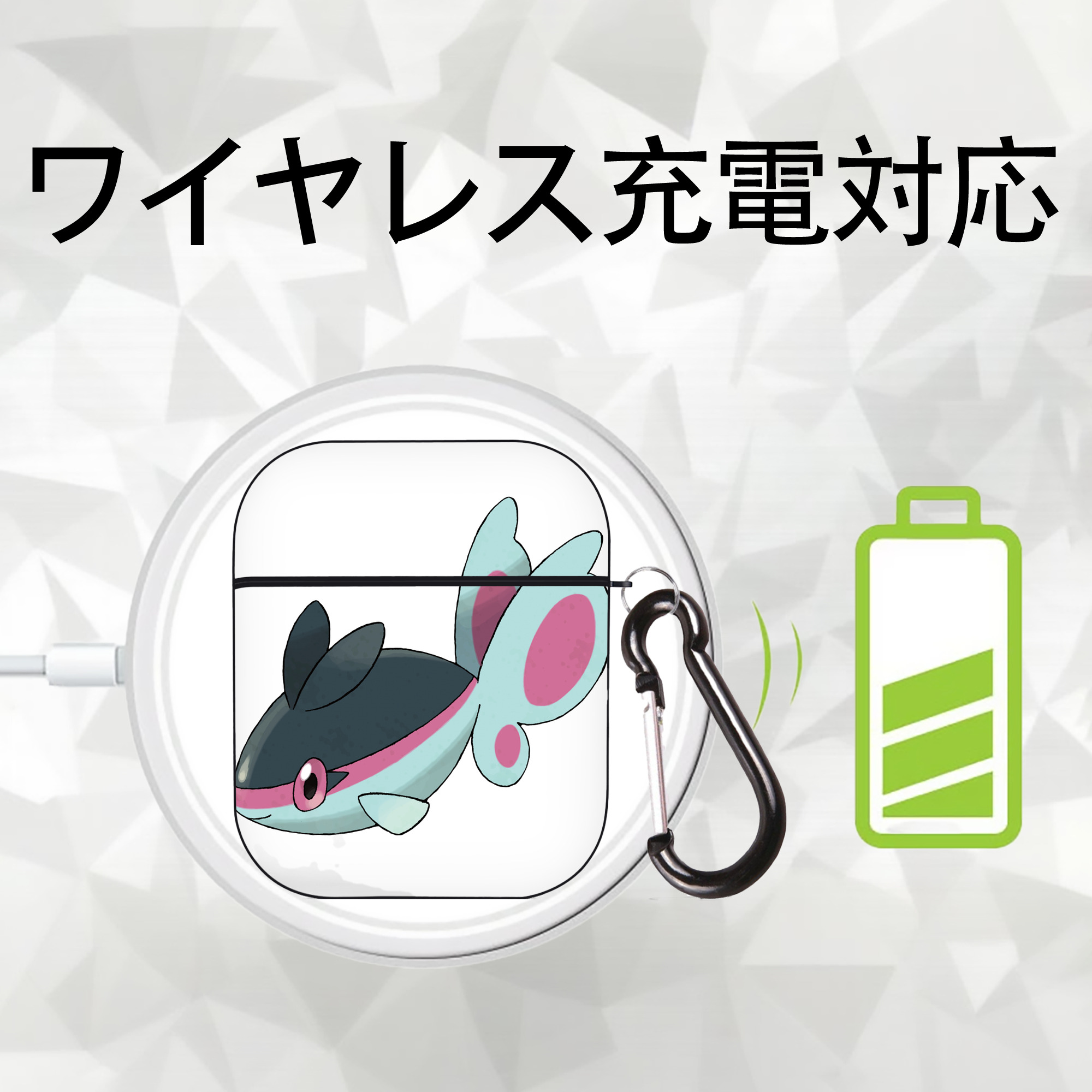 ポケットモンスター Pokémon AirPods 第2世代保護ケース ハードシェル ブラック 耐衝撃・防指紋・カラビナ付き