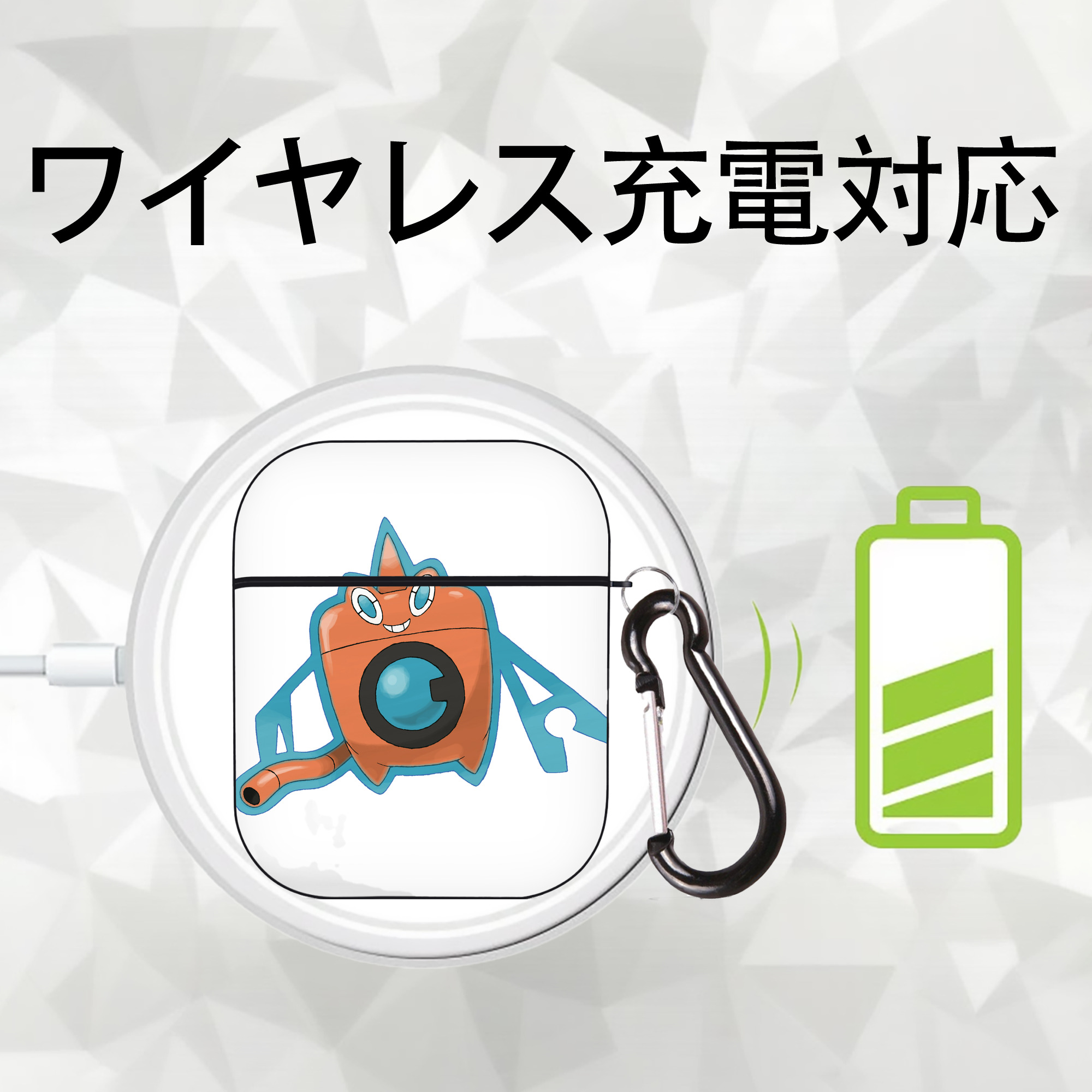 ポケットモンスター Pokémon AirPods 第2世代保護ケース ハードシェル ブラック 耐衝撃・防指紋・カラビナ付き