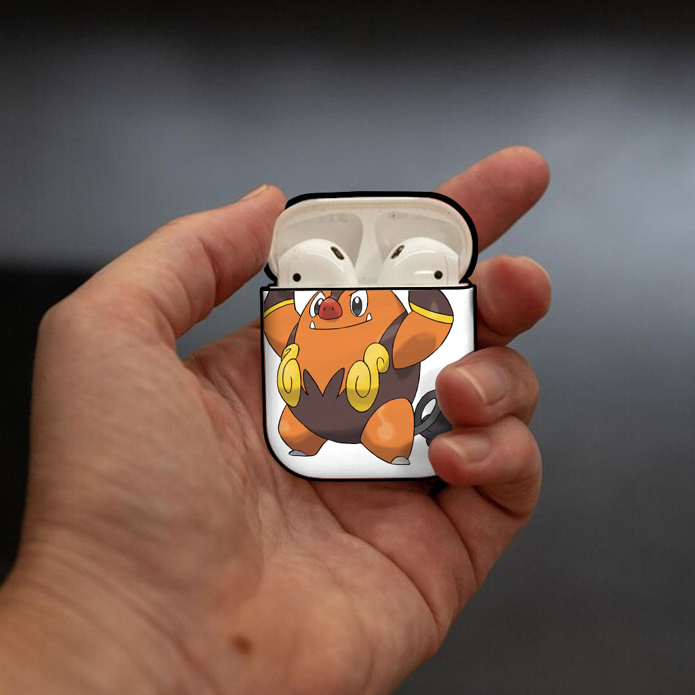 ポケットモンスター Pokémon AirPods 第2世代保護ケース ハードシェル ブラック 耐衝撃・防指紋・カラビナ付き