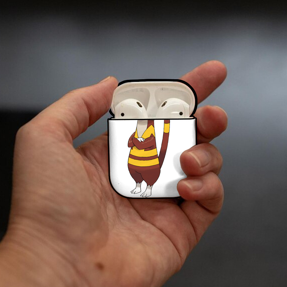 ポケットモンスター Pokémon AirPods 第2世代保護ケース ハードシェル ブラック 耐衝撃・防指紋・カラビナ付き