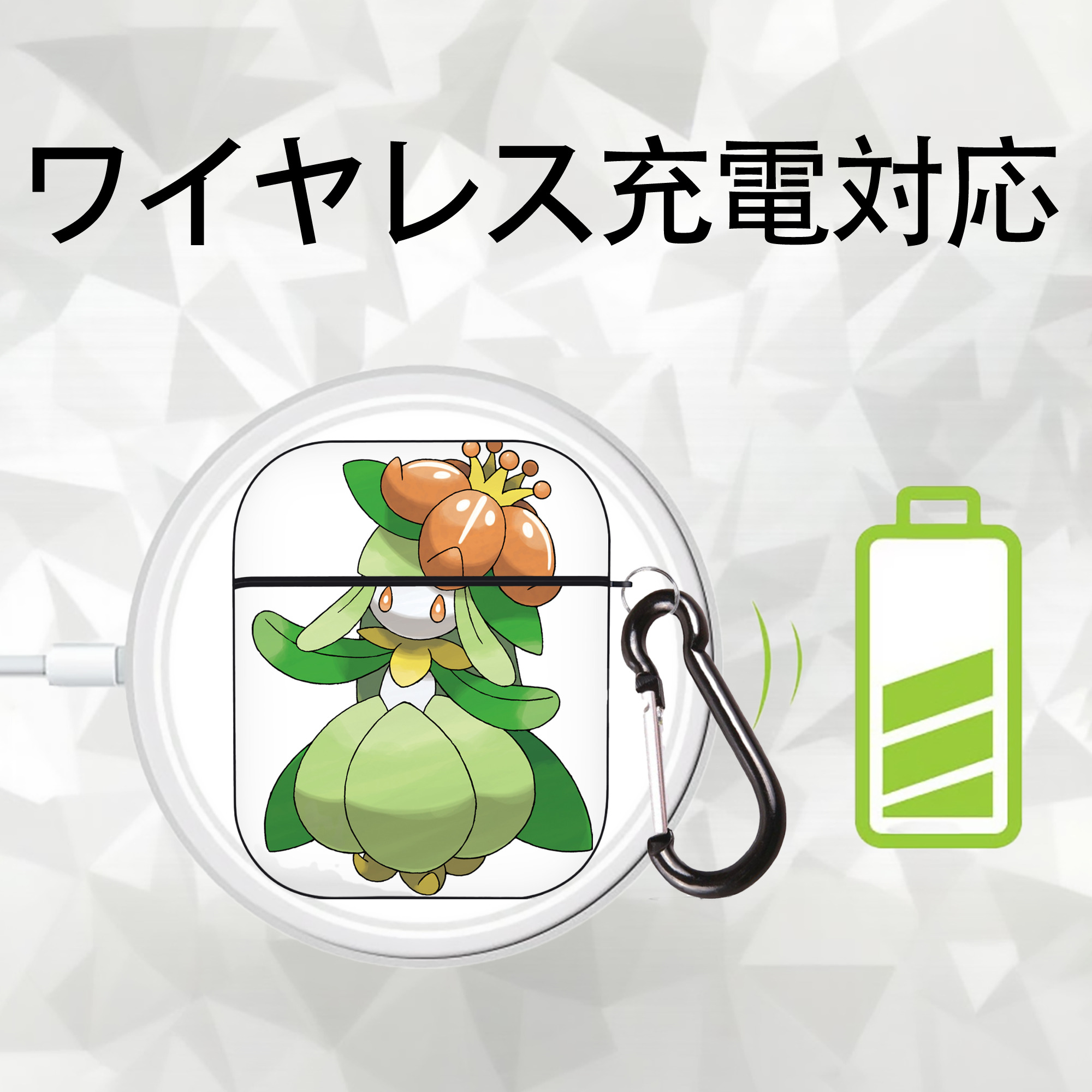 ポケットモンスター Pokémon AirPods 第2世代保護ケース ハードシェル ブラック 耐衝撃・防指紋・カラビナ付き