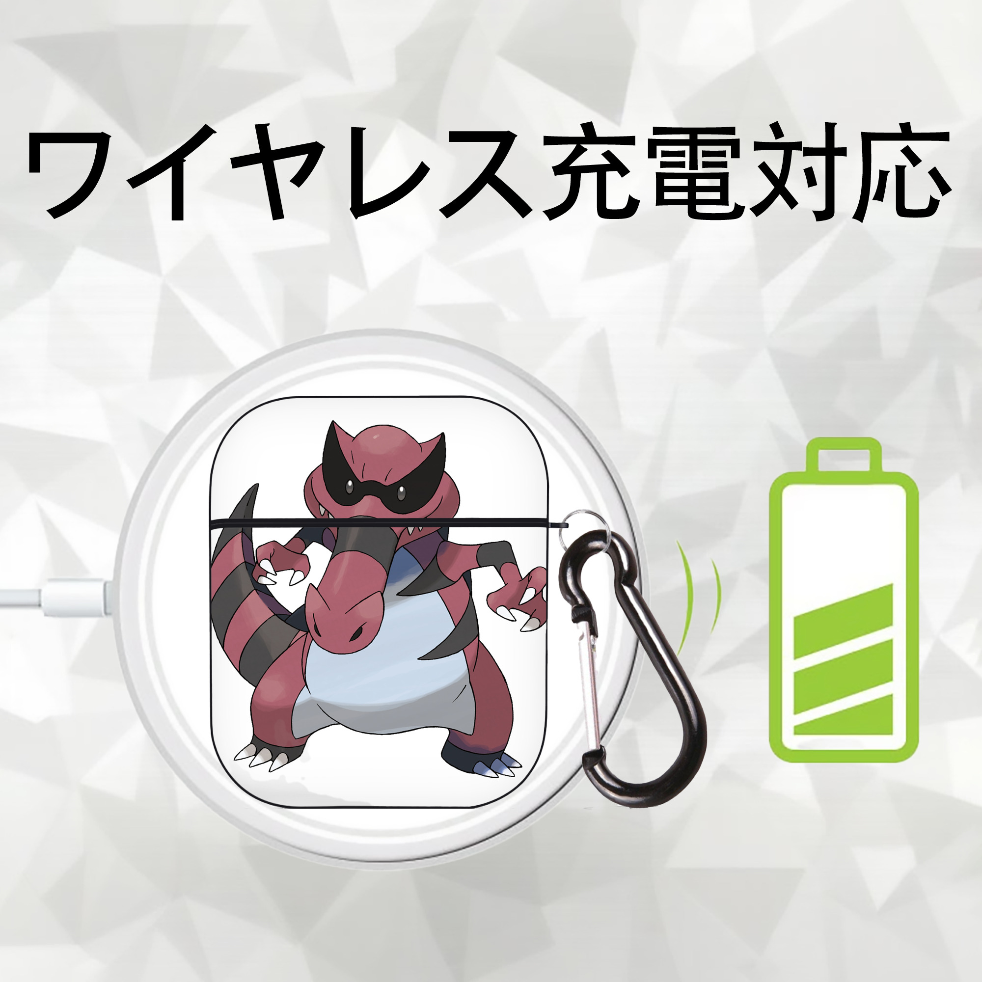 ポケットモンスター Pokémon AirPods 第2世代保護ケース ハードシェル ブラック 耐衝撃・防指紋・カラビナ付き