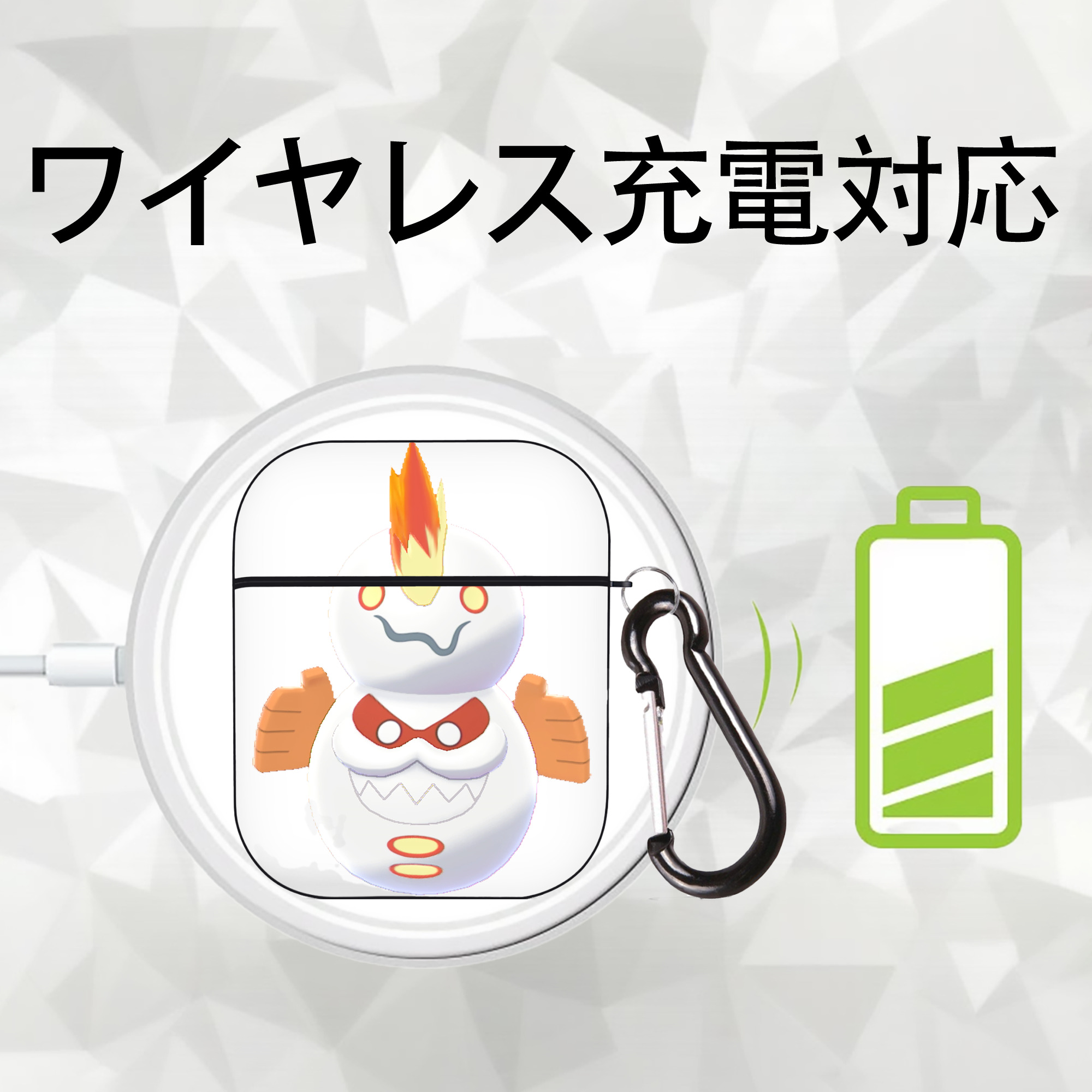 ポケットモンスター Pokémon AirPods 第2世代保護ケース ハードシェル ブラック 耐衝撃・防指紋・カラビナ付き