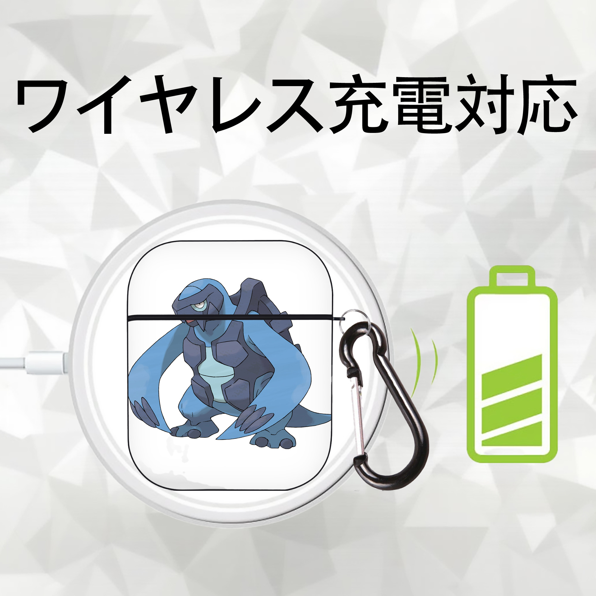 ポケットモンスター Pokémon AirPods 第2世代保護ケース ハードシェル ブラック 耐衝撃・防指紋・カラビナ付き