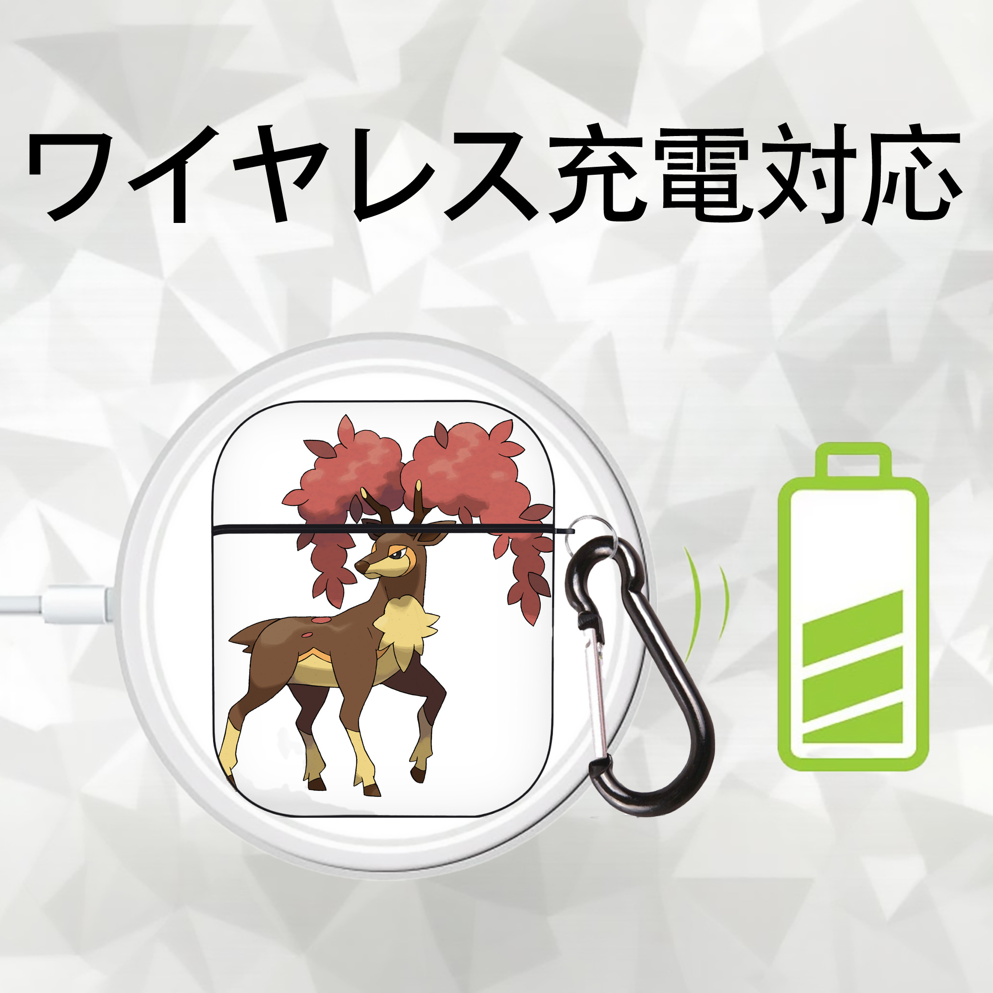 ポケットモンスター Pokémon AirPods 第2世代保護ケース ハードシェル ブラック 耐衝撃・防指紋・カラビナ付き