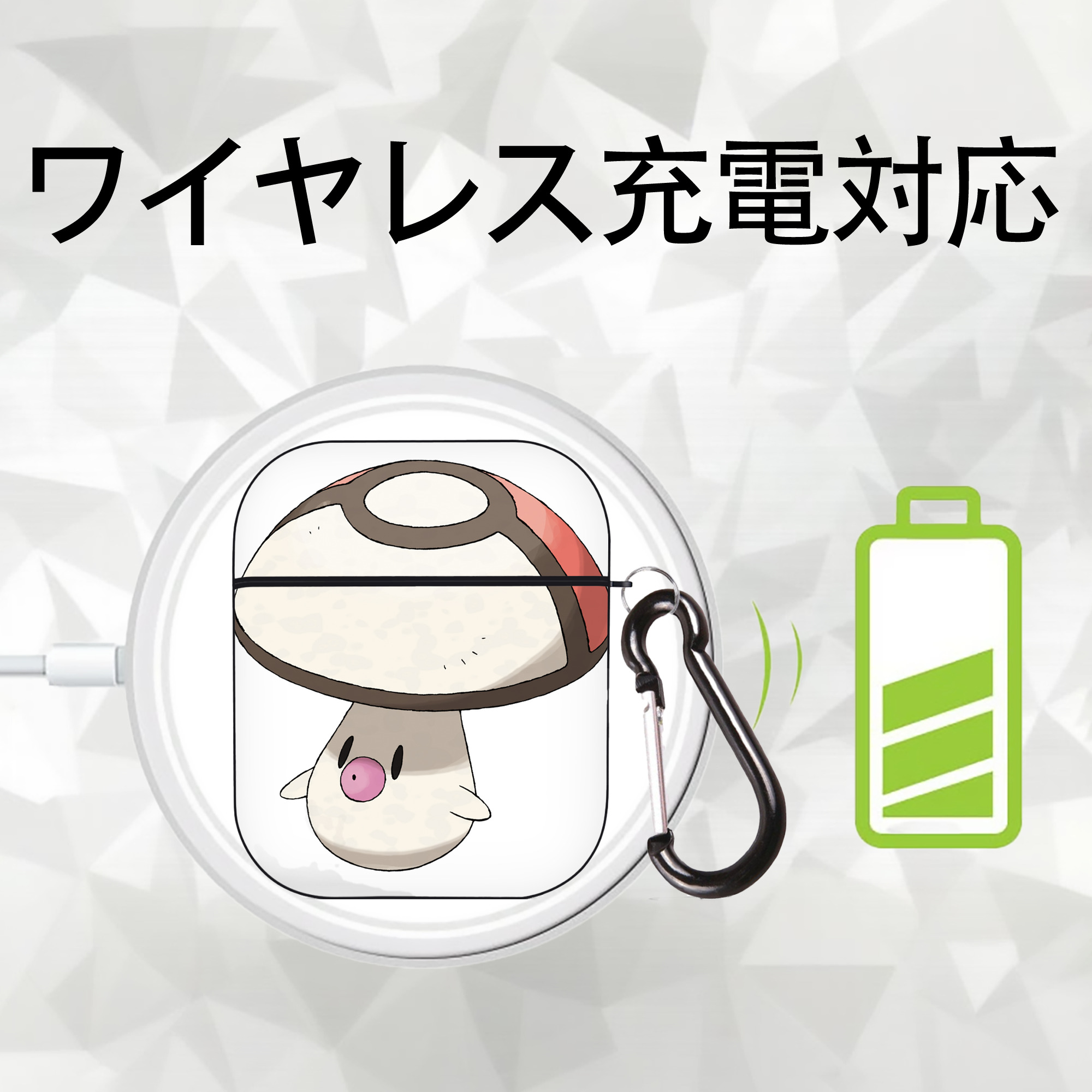 ポケットモンスター Pokémon AirPods 第2世代保護ケース ハードシェル ブラック 耐衝撃・防指紋・カラビナ付き