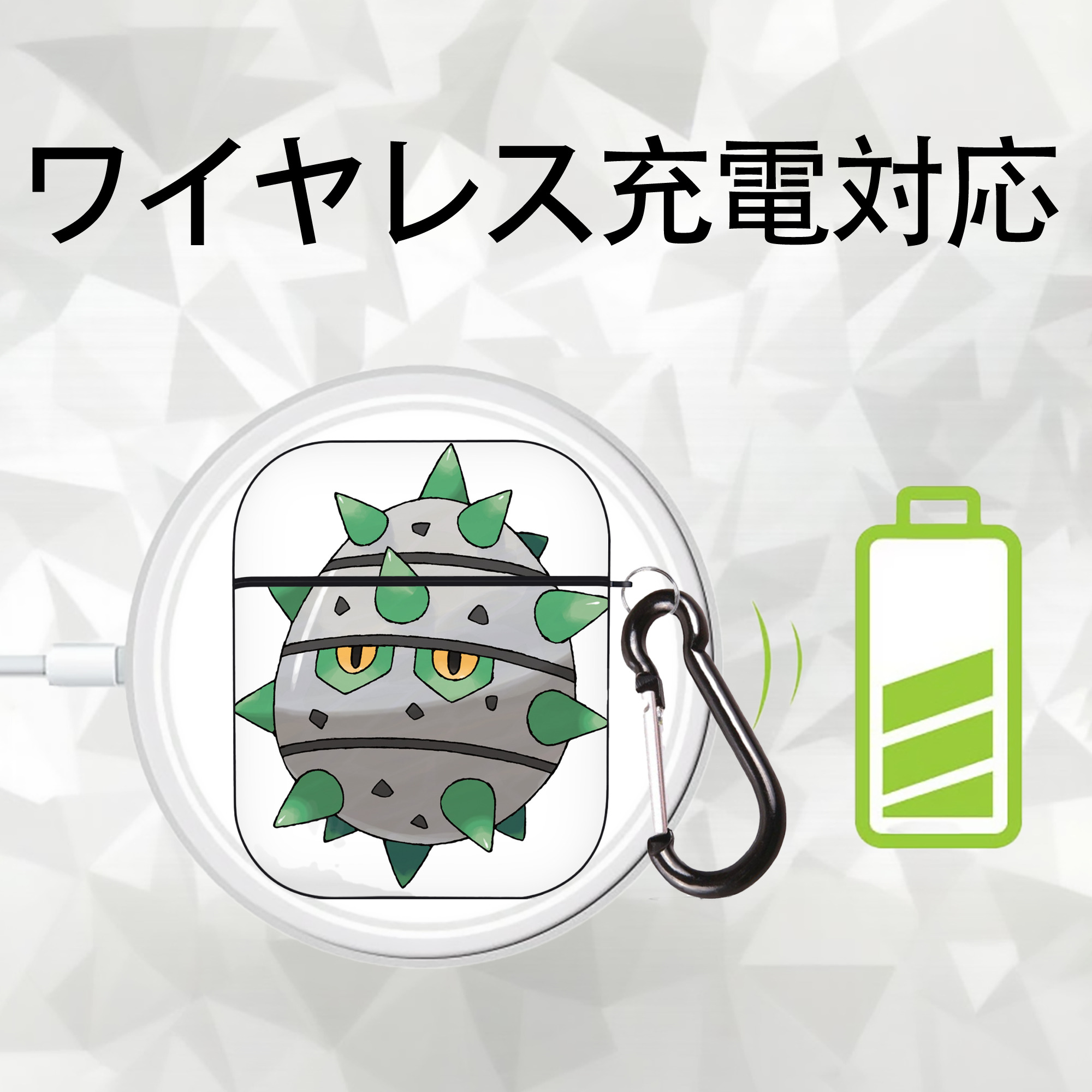 ポケットモンスター Pokémon AirPods 第2世代保護ケース ハードシェル ブラック 耐衝撃・防指紋・カラビナ付き