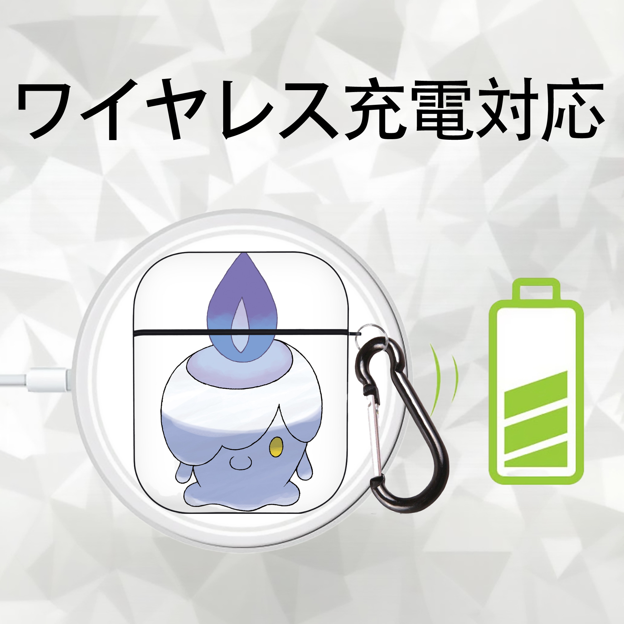 ポケットモンスター Pokémon AirPods 第2世代保護ケース ハードシェル ブラック 耐衝撃・防指紋・カラビナ付き