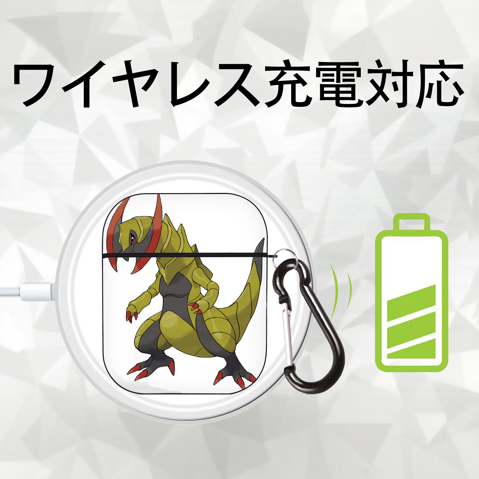 ポケットモンスター Pokémon AirPods 第2世代保護ケース ハードシェル ブラック 耐衝撃・防指紋・カラビナ付き
